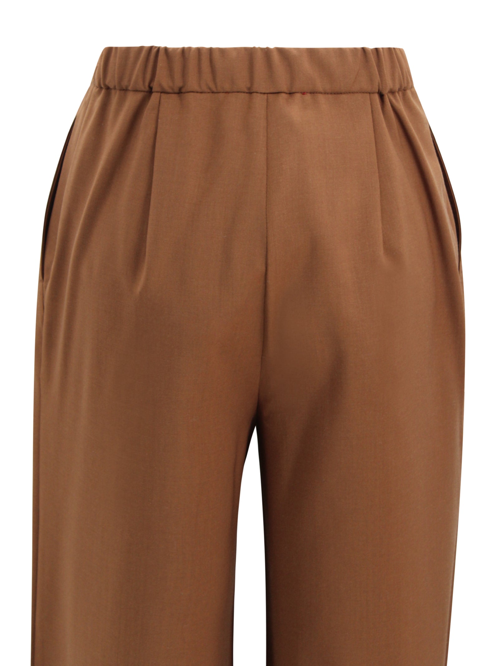 Wide-Leg Cropped Pants with High Waist