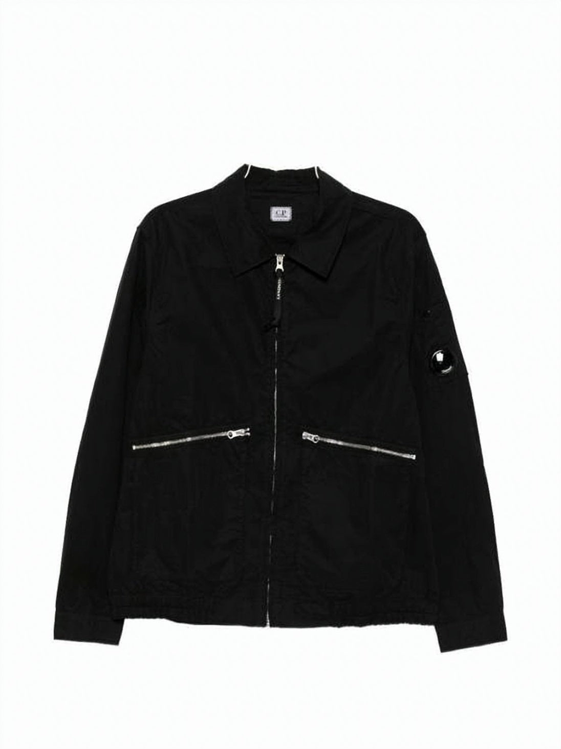 Black Minimalist Lens Detail Cotton Jacket