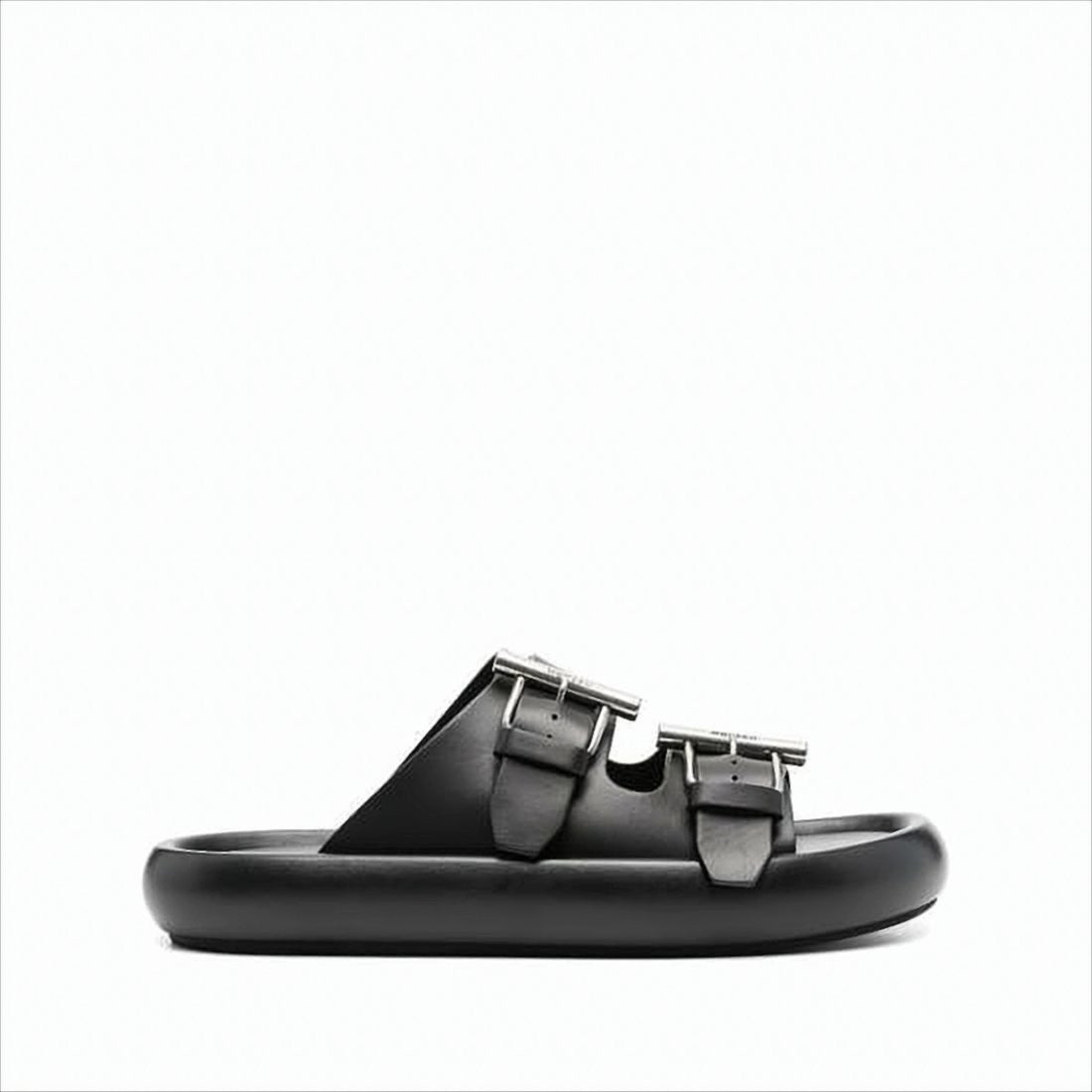 Padded Sole Sandals with Statement Buckles