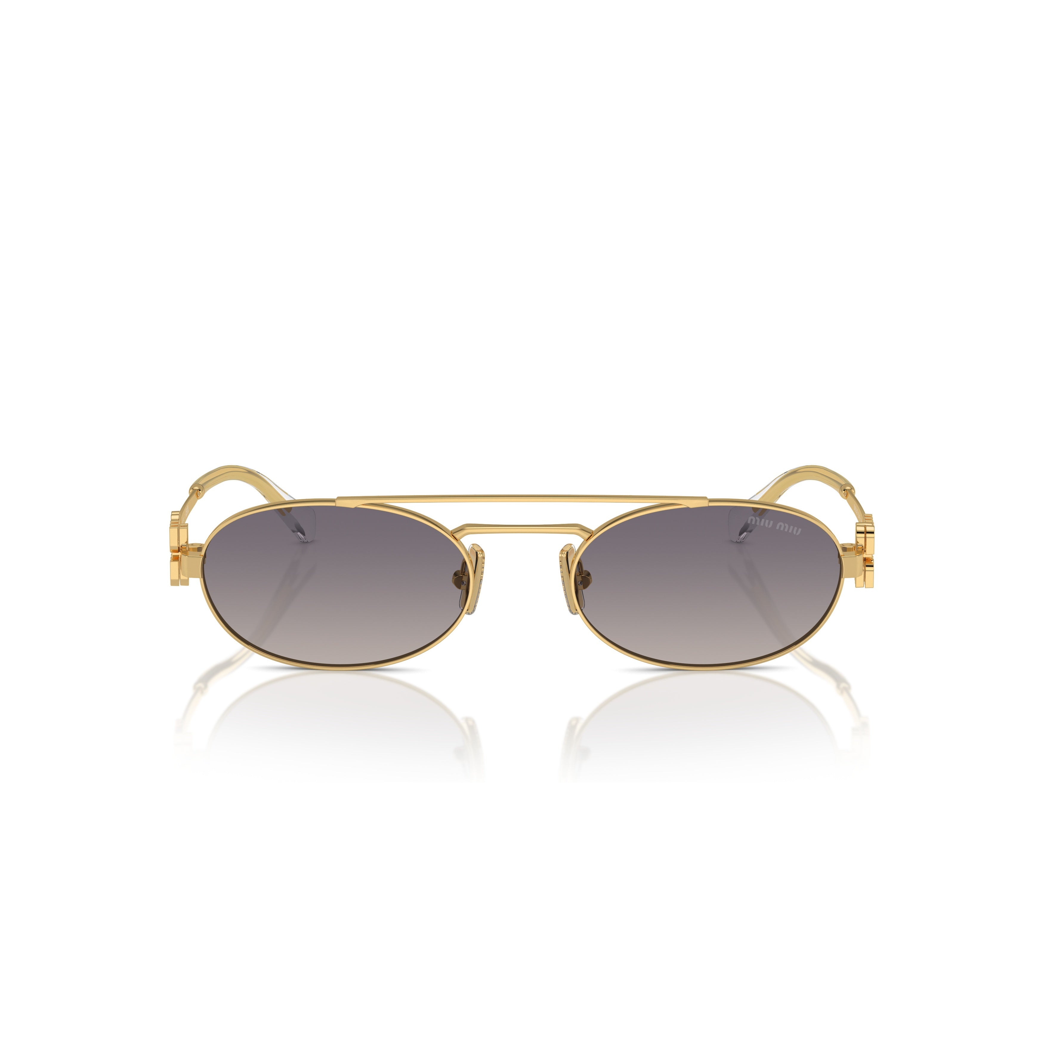 0mu 54zs Oval Gold-Toned Metal Sunglasses