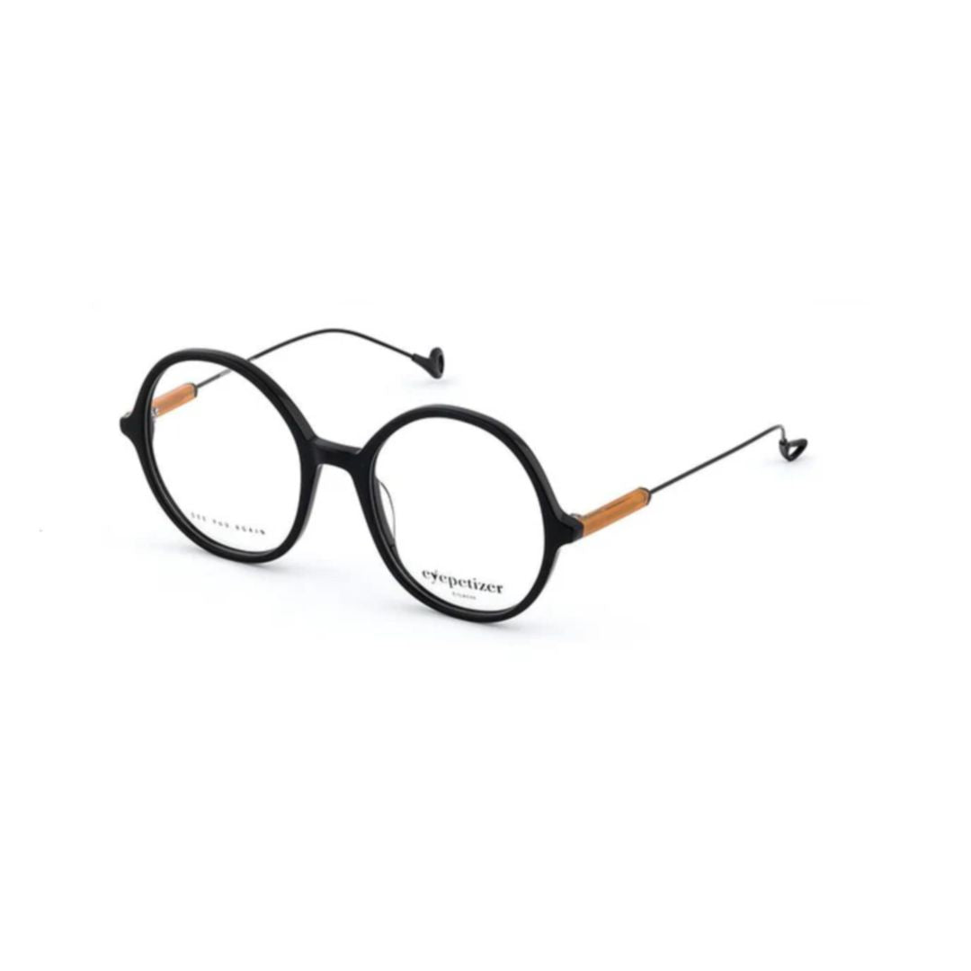 Soleil Round Frame Eyeglasses with Matte Black Front