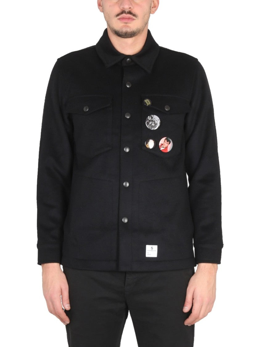 Structured Black Jacket With Decorative Pins