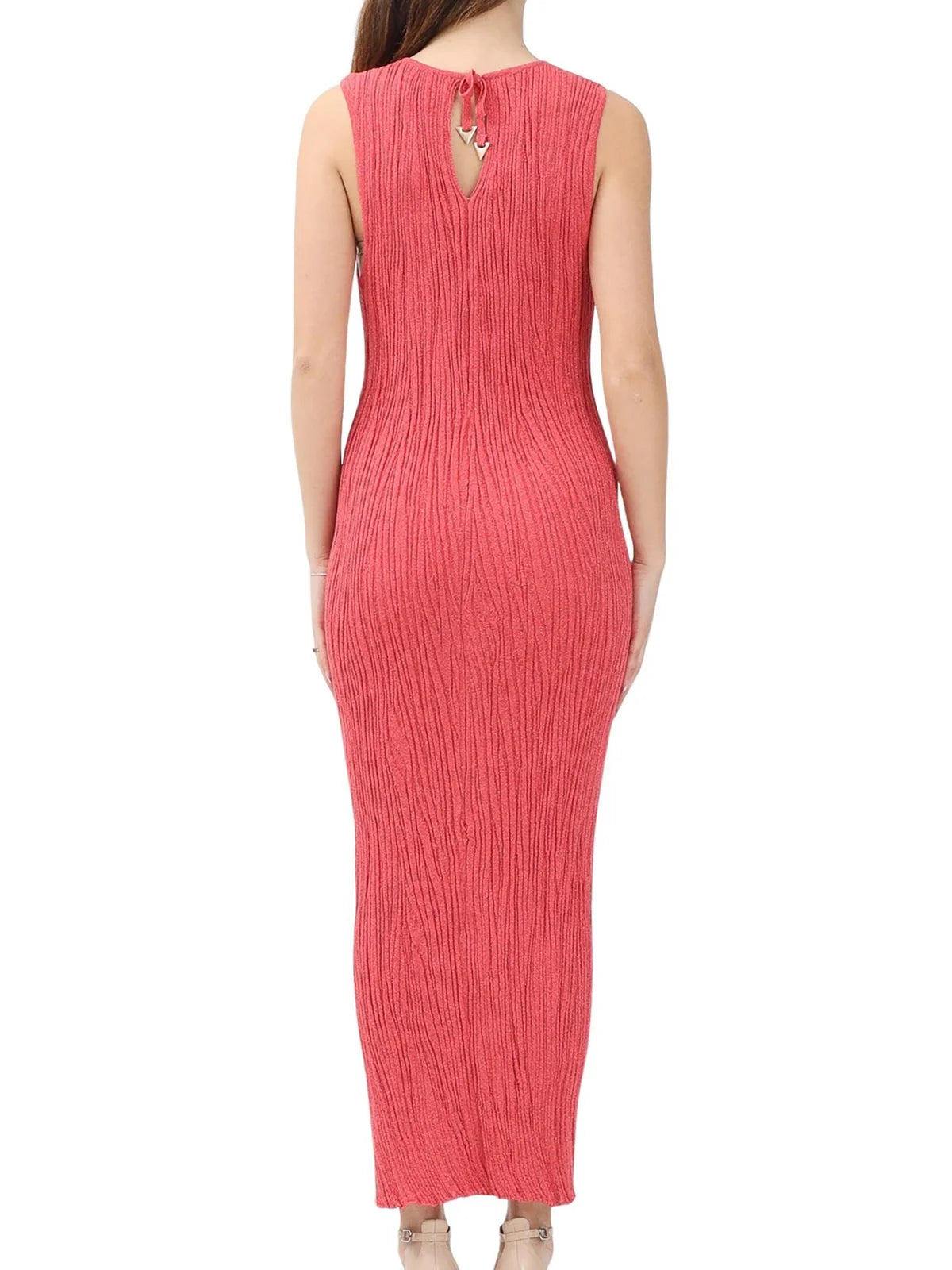 Red Viscose Polyamide Polyester Knit Dress