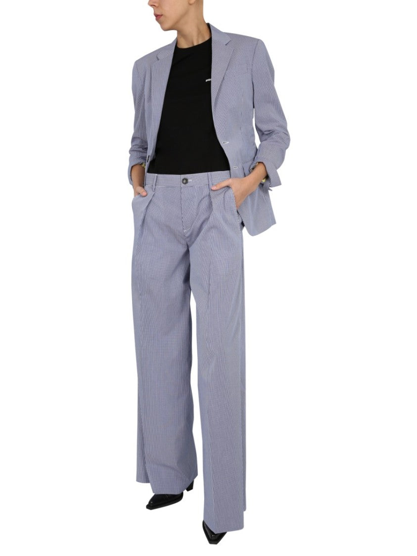 Relaxed Fit Light Blue Pinstripe Blazer