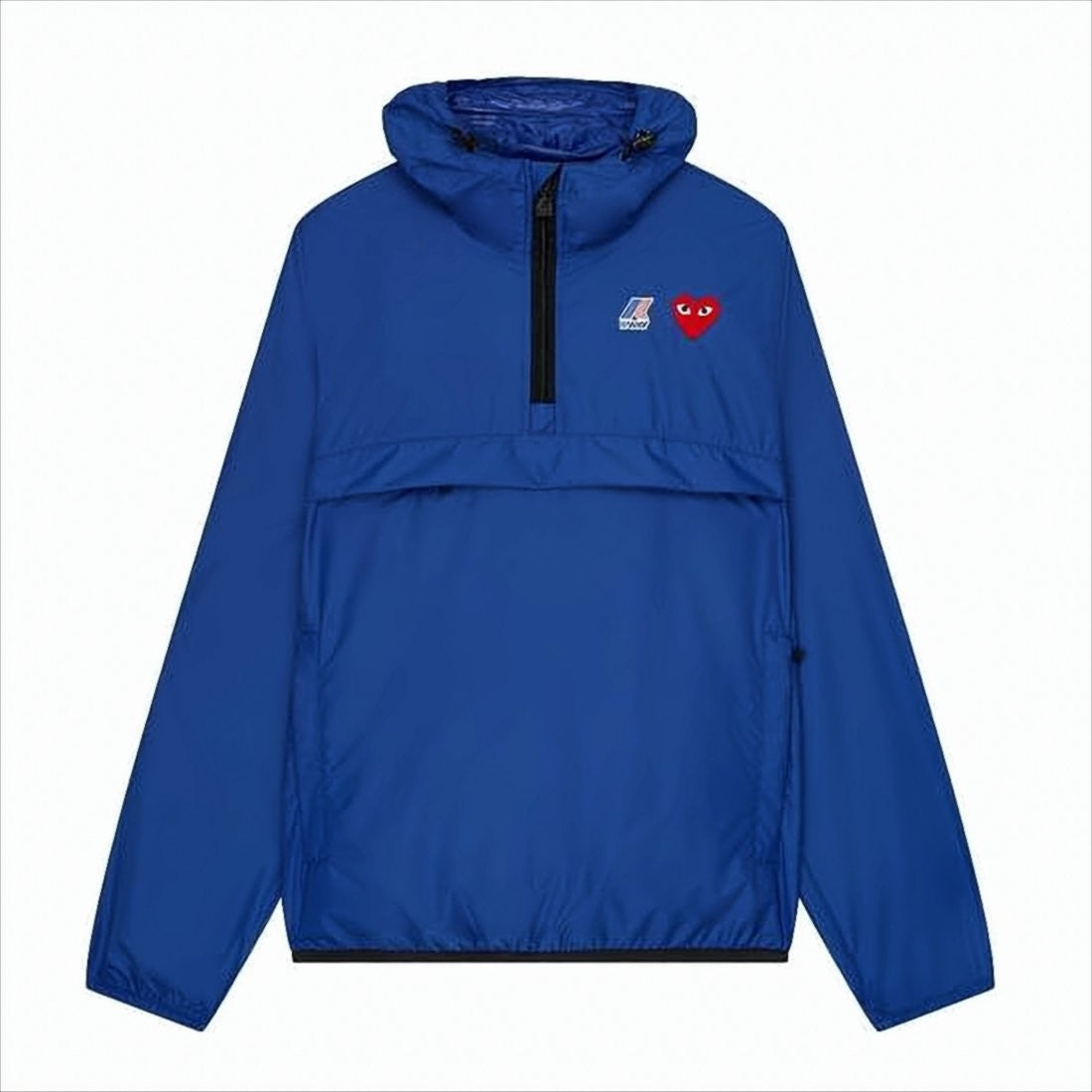 Lightweight Blue Nylon Jacket with Iconic Heart Emblem