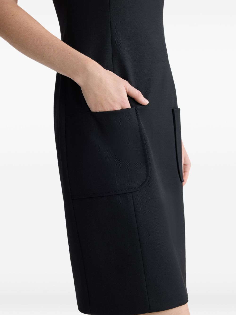 Black Silk And Nylon Mini Dress