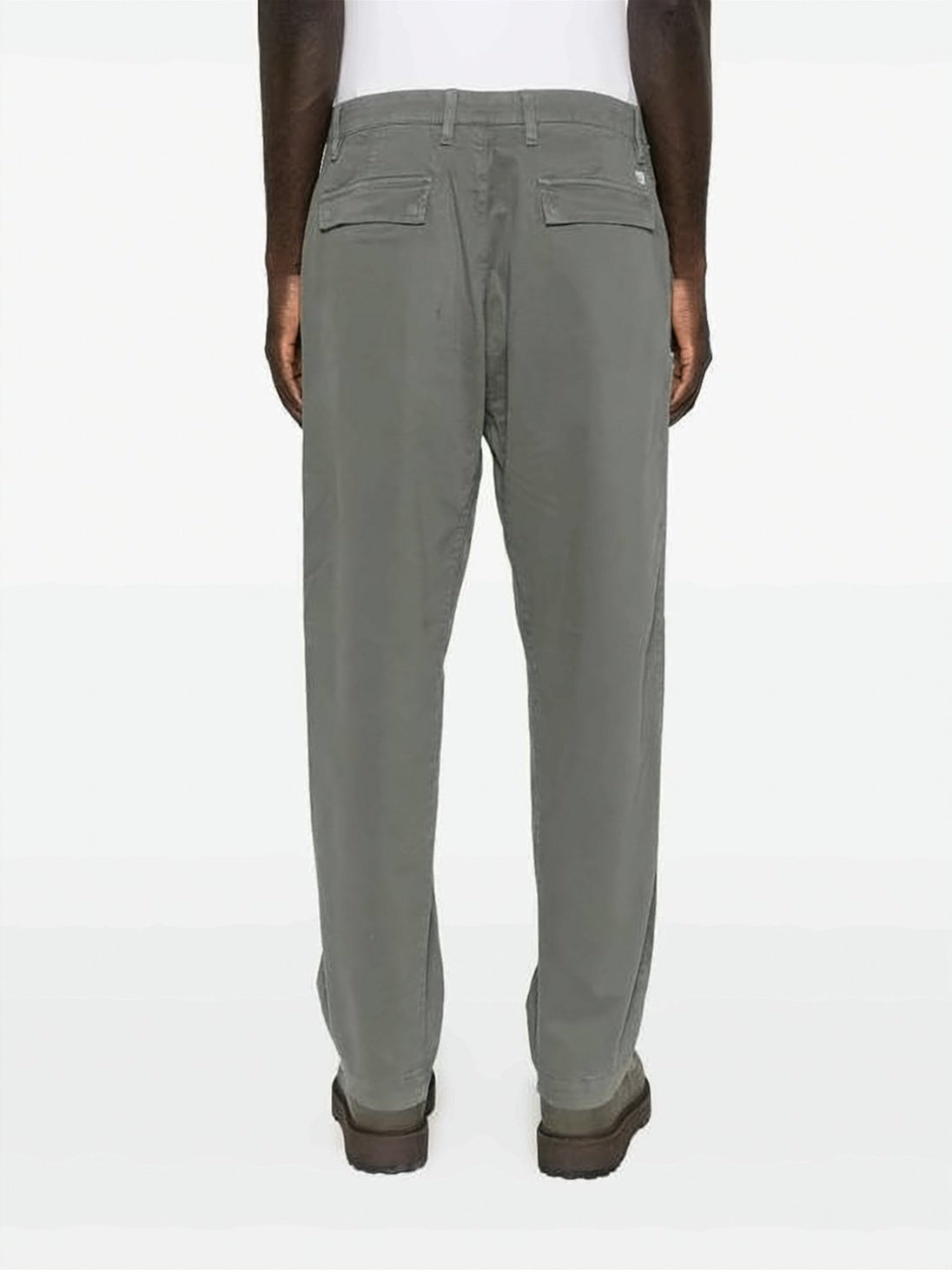 Relaxed Fit Straight Pants with Mid-Rise Wais