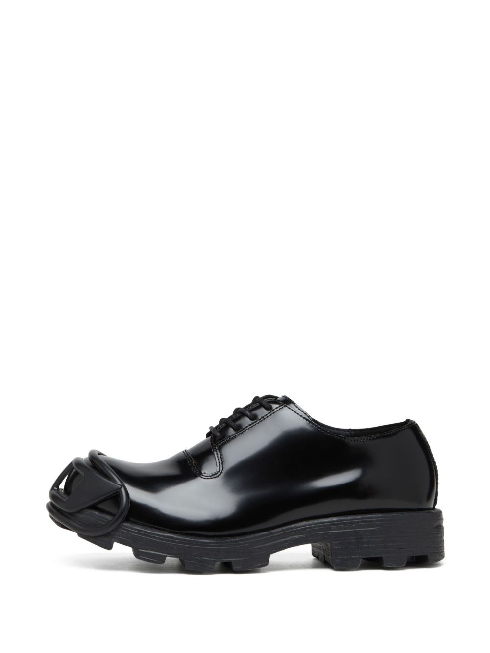 Lace-Up Black Flat Shoes