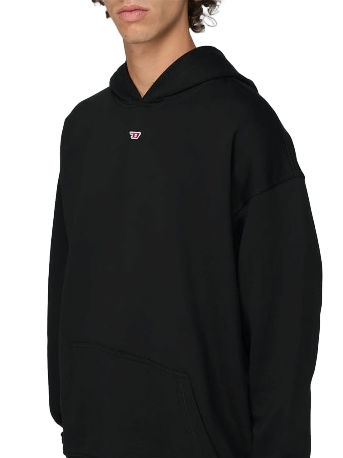 Relaxed Fit Black Hooded Sweatshirt
