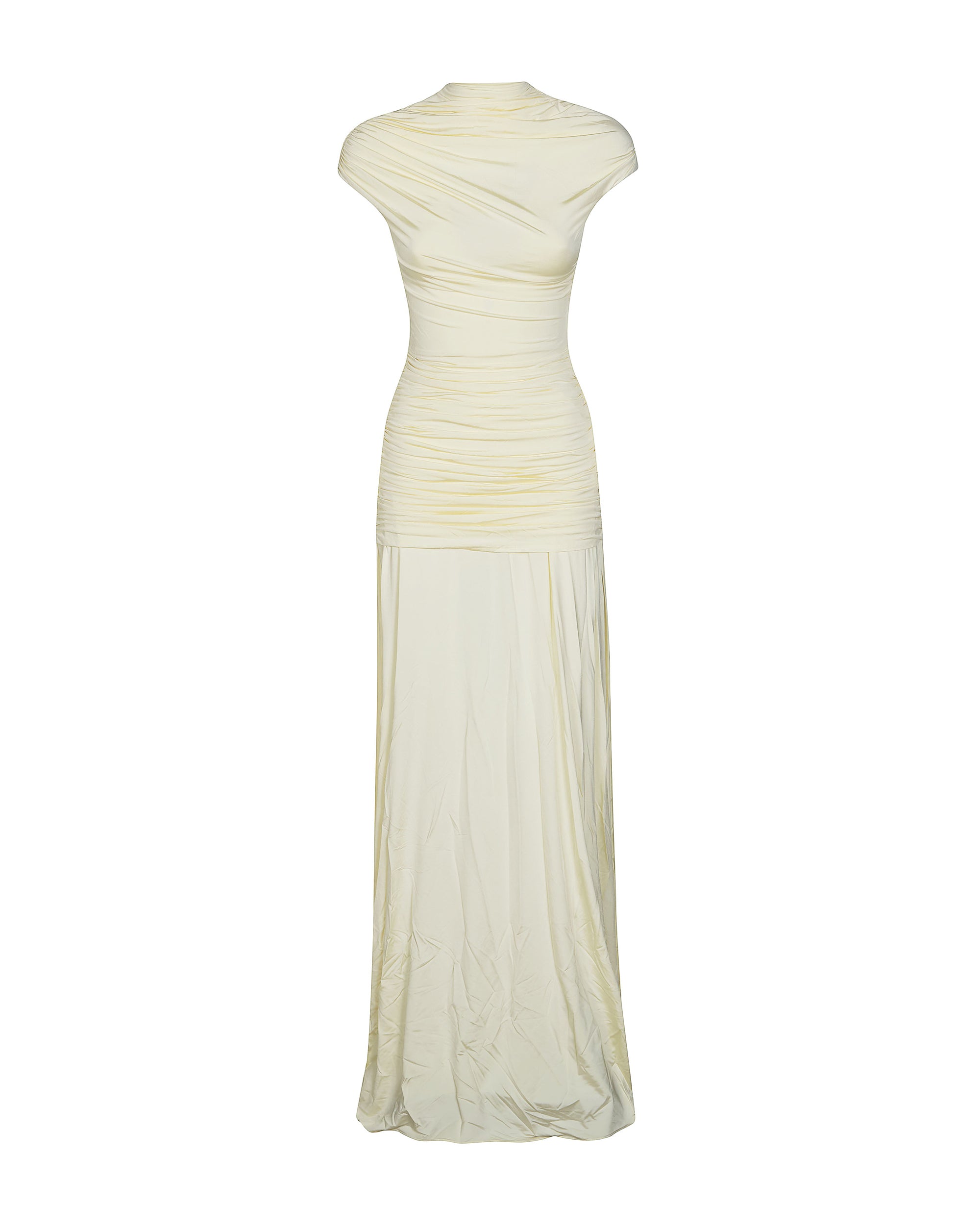 Draped Jersey Yellow Dress