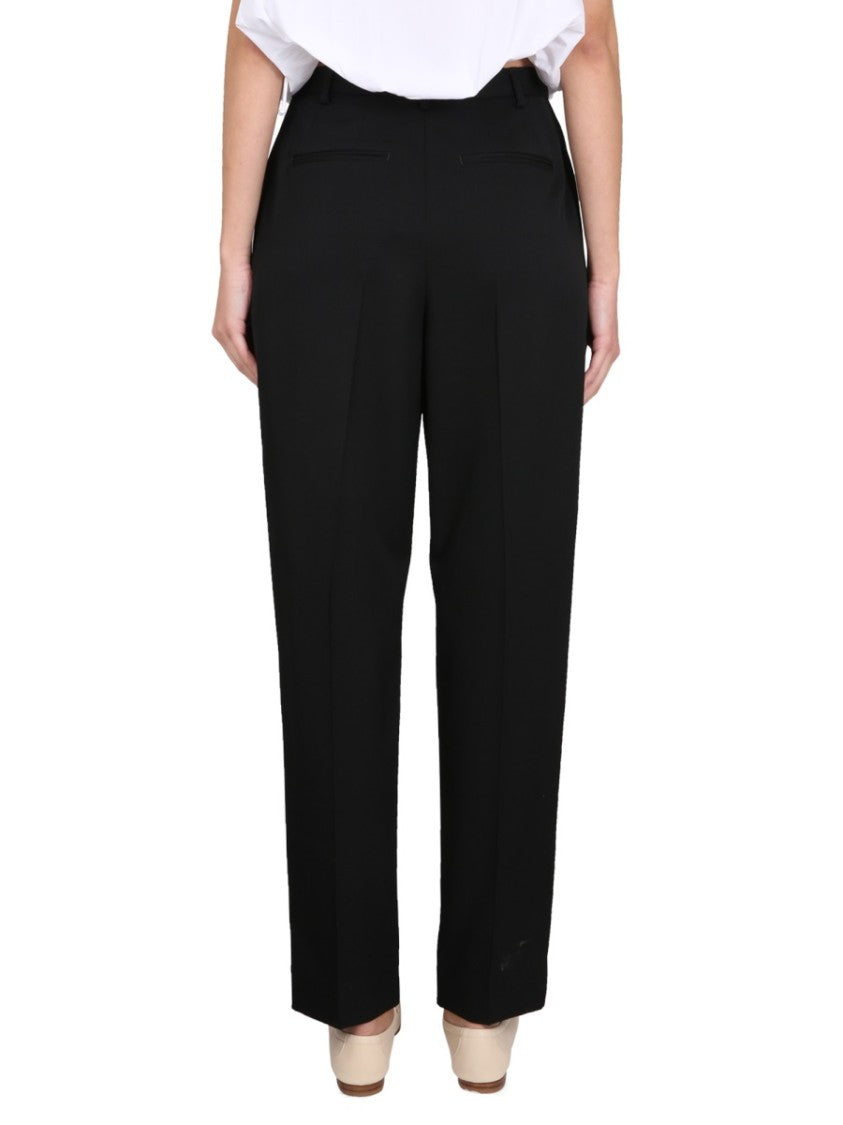 Tailored Black Wool Pants With Concealed Closure