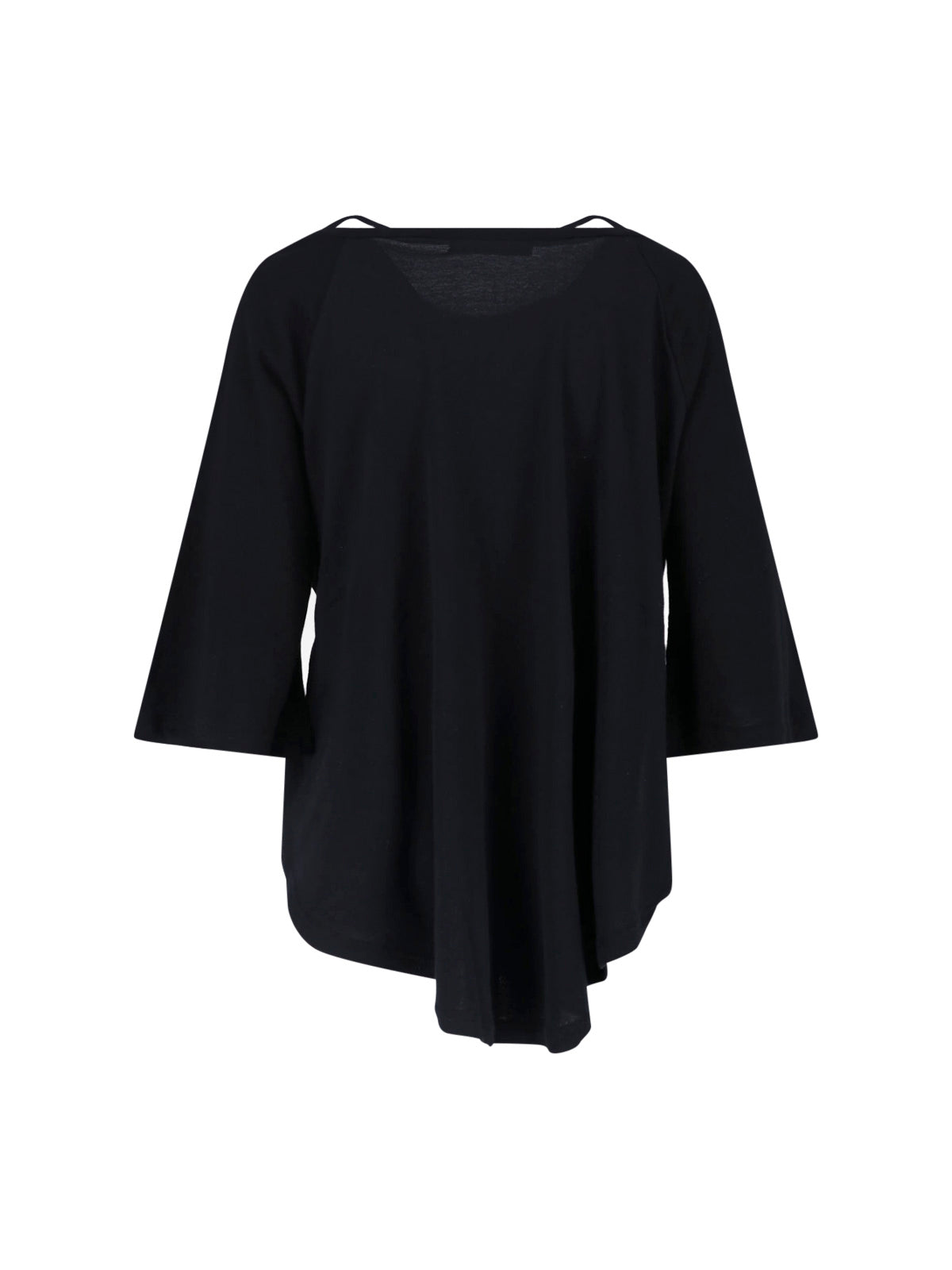 Black Loose-Fitting Hand-Painted Graphic T-Shirt