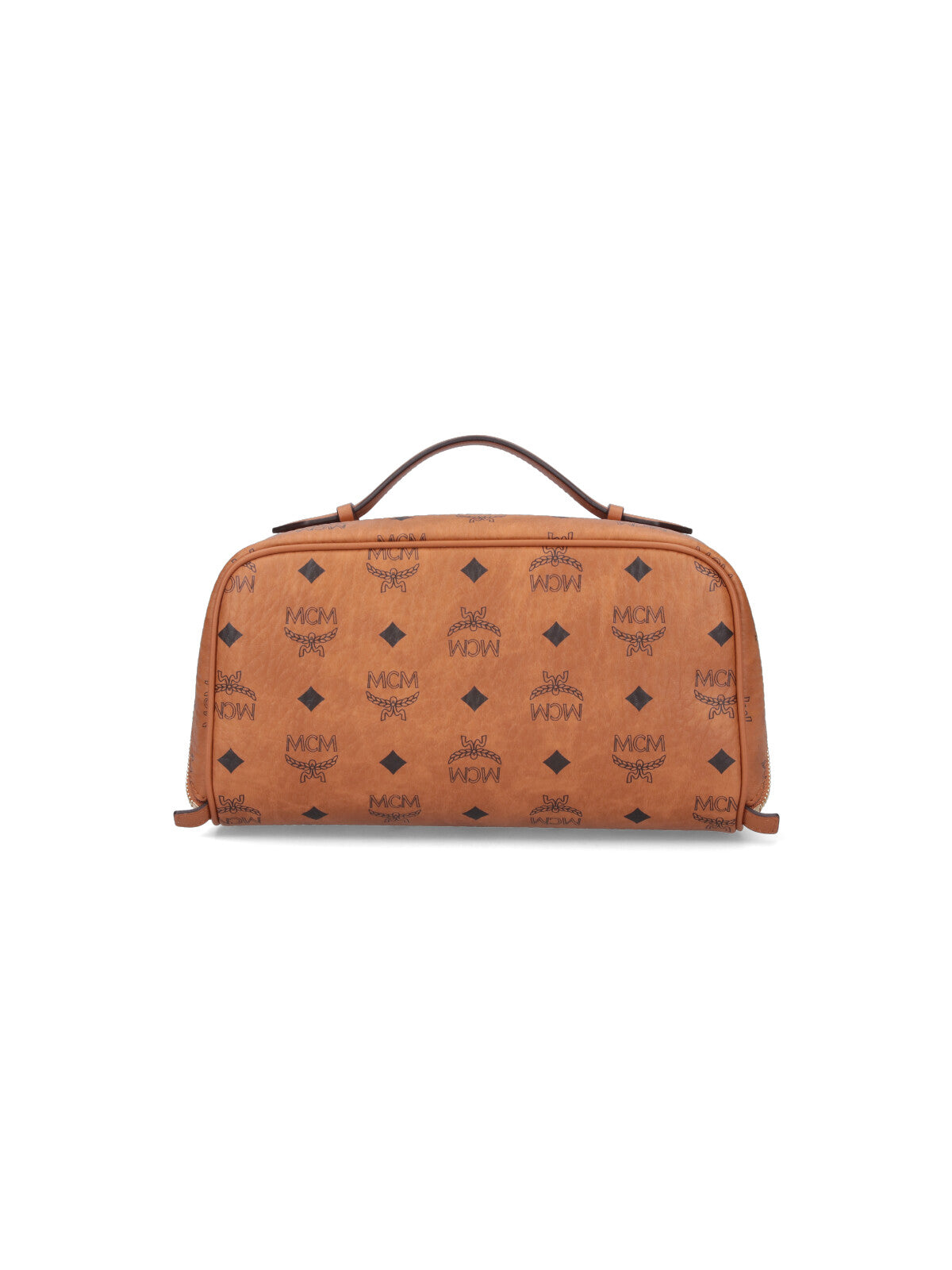 "Ottomar Toiletry" Pouch, In Brown "Visetos", Leather Finishing