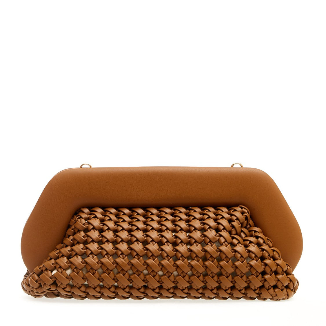 Large Braided Leather Clutch