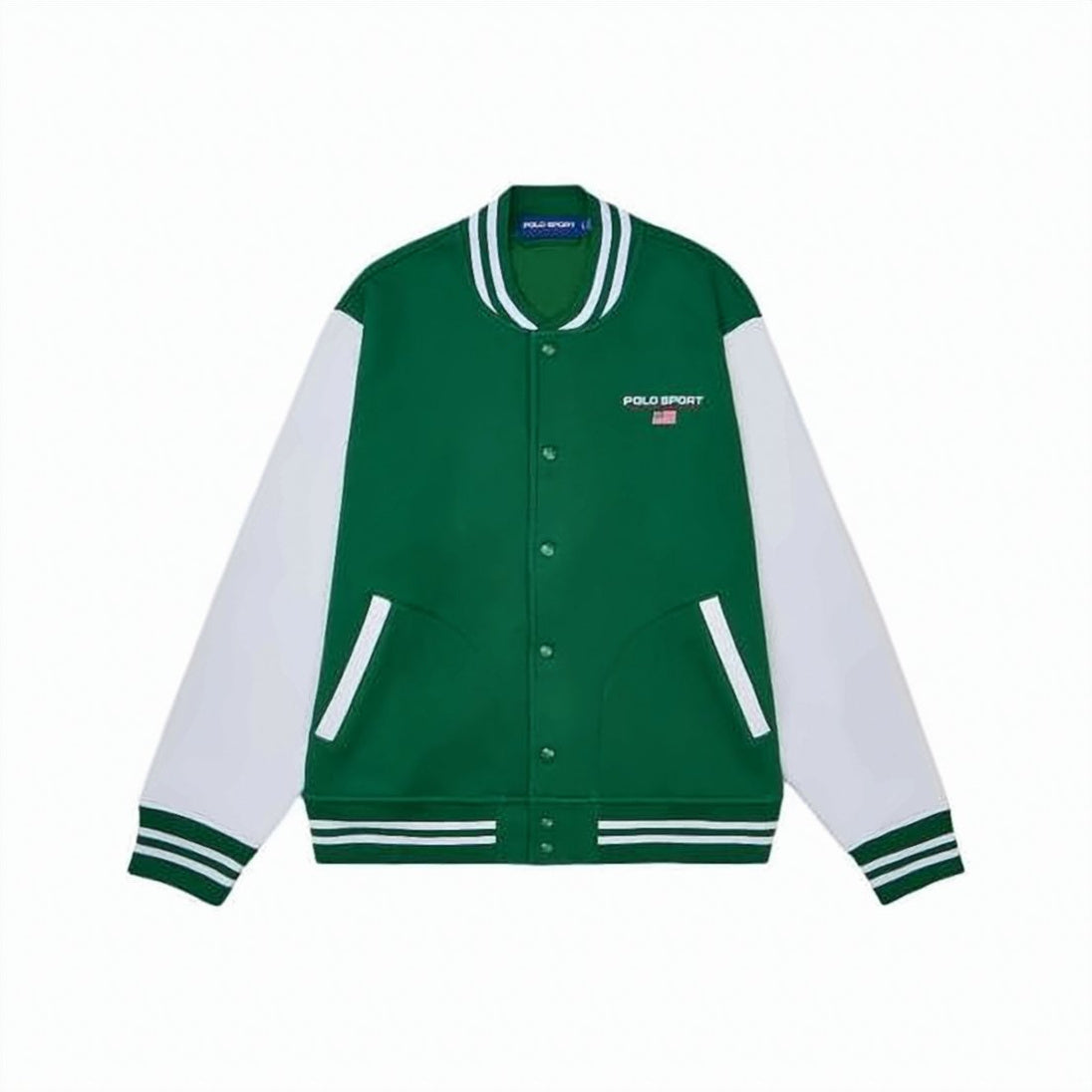 Varsity-Style Fleece Sweatshirt with Contrast Sleeves