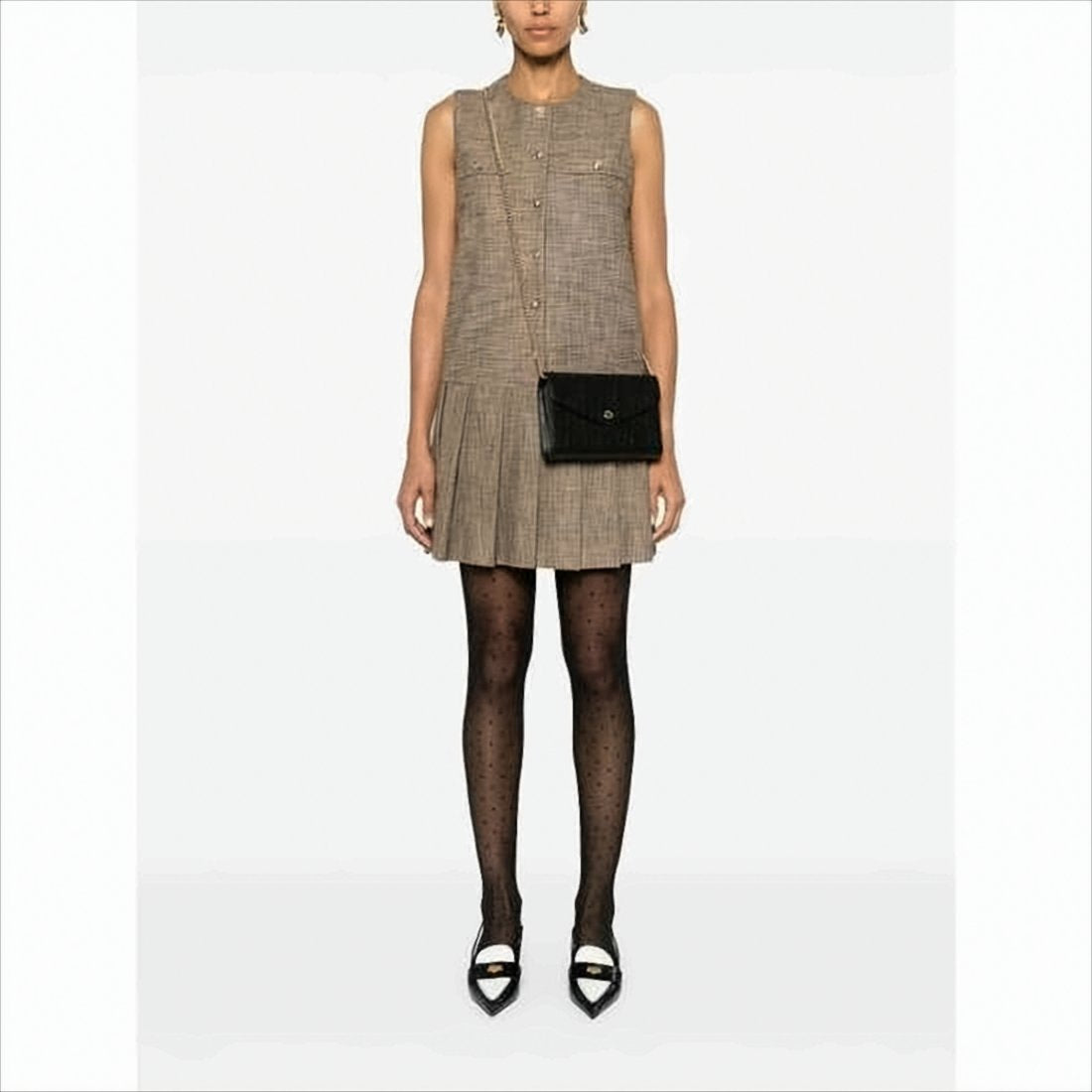 Embossed Leather Crossbody Bag with Gold-tone Hardware