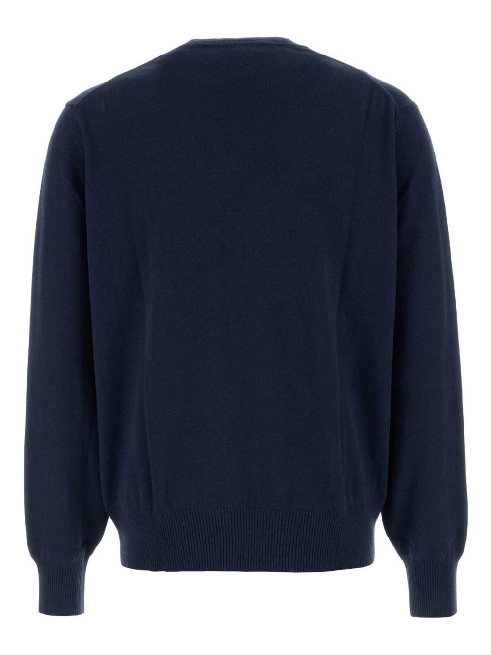 Navy Blue Cotton Cashmere Blend Crew Neck Sweatshirt