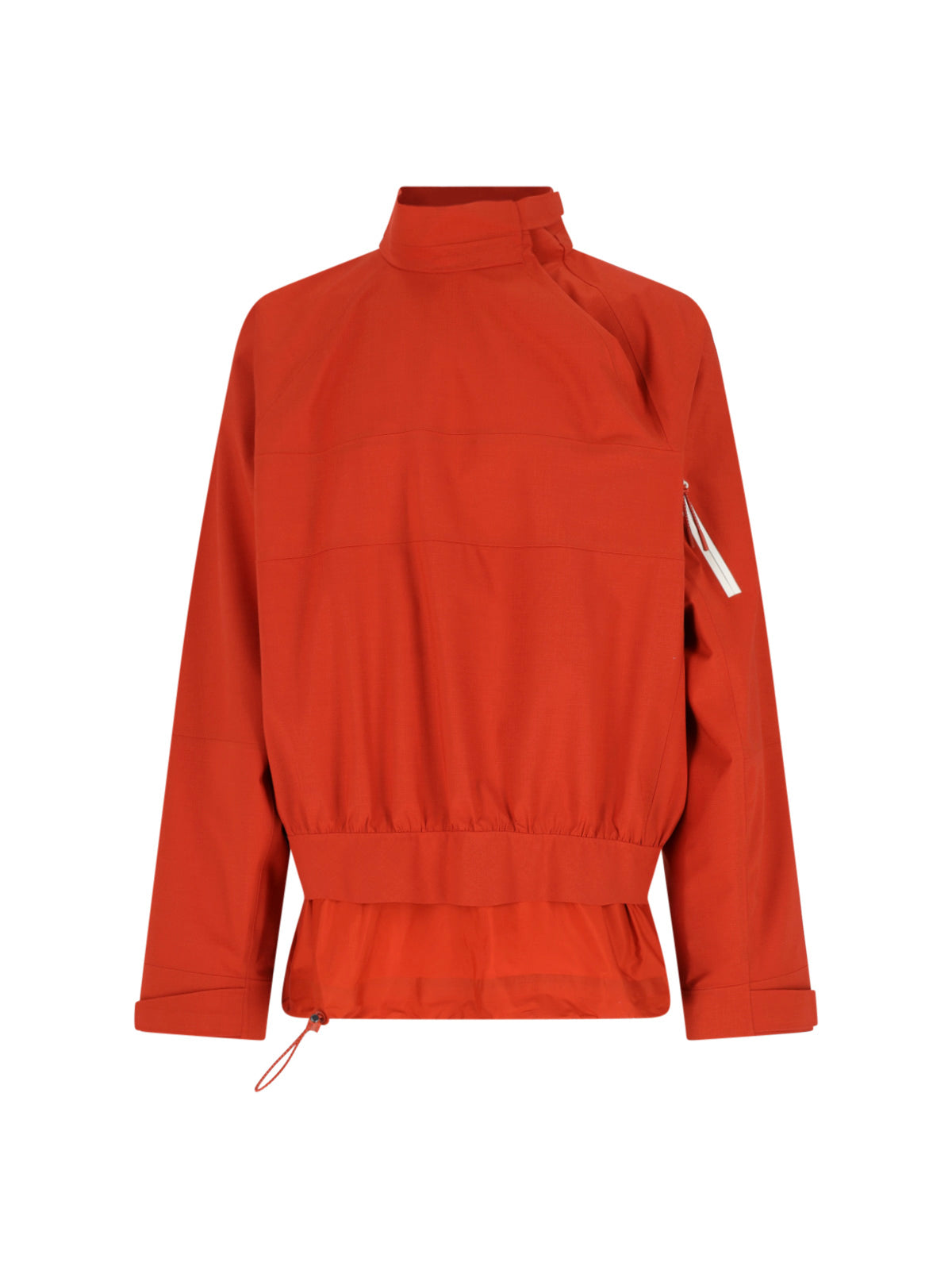 Orange Technical Taffeta Popover Logo Jacket
