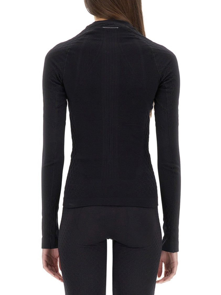Fitted Long-Sleeve Top With Textured Finish