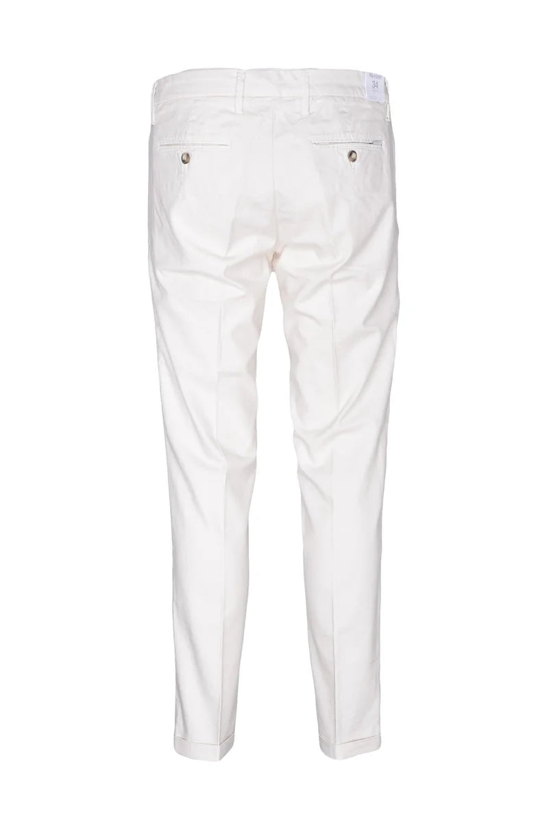 Cropped White Trousers and Slim Fit