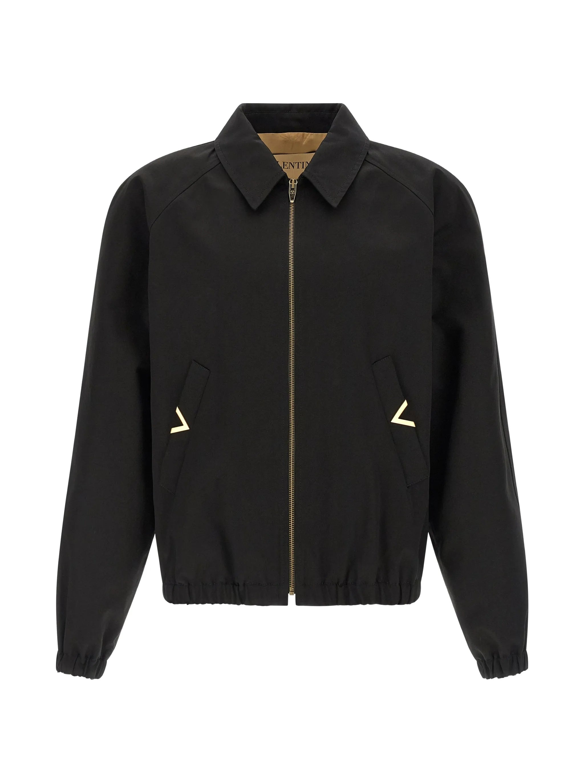 Black Vgold Cropped Cotton Jacket
