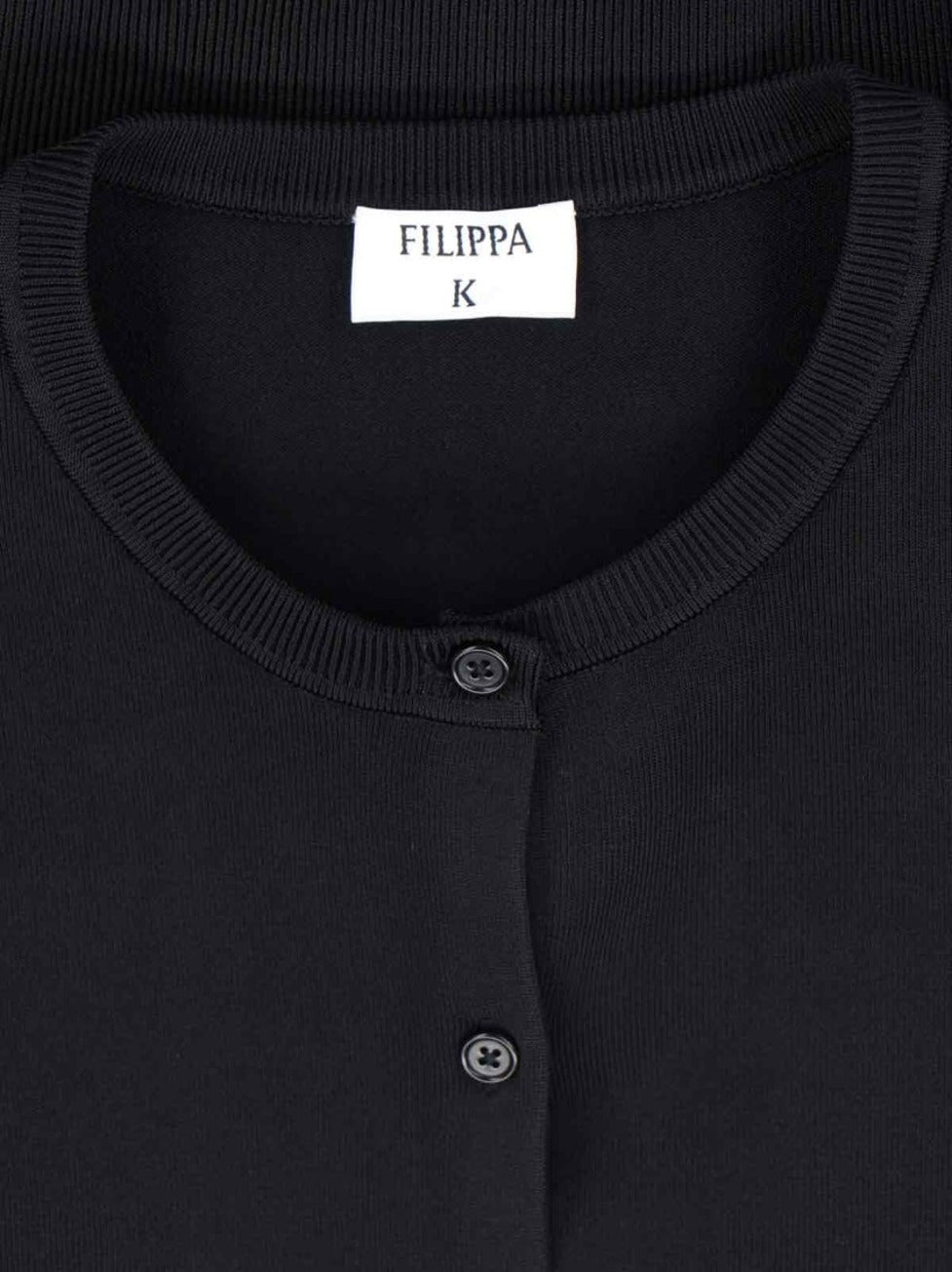 "Glossy" Cardigan Black