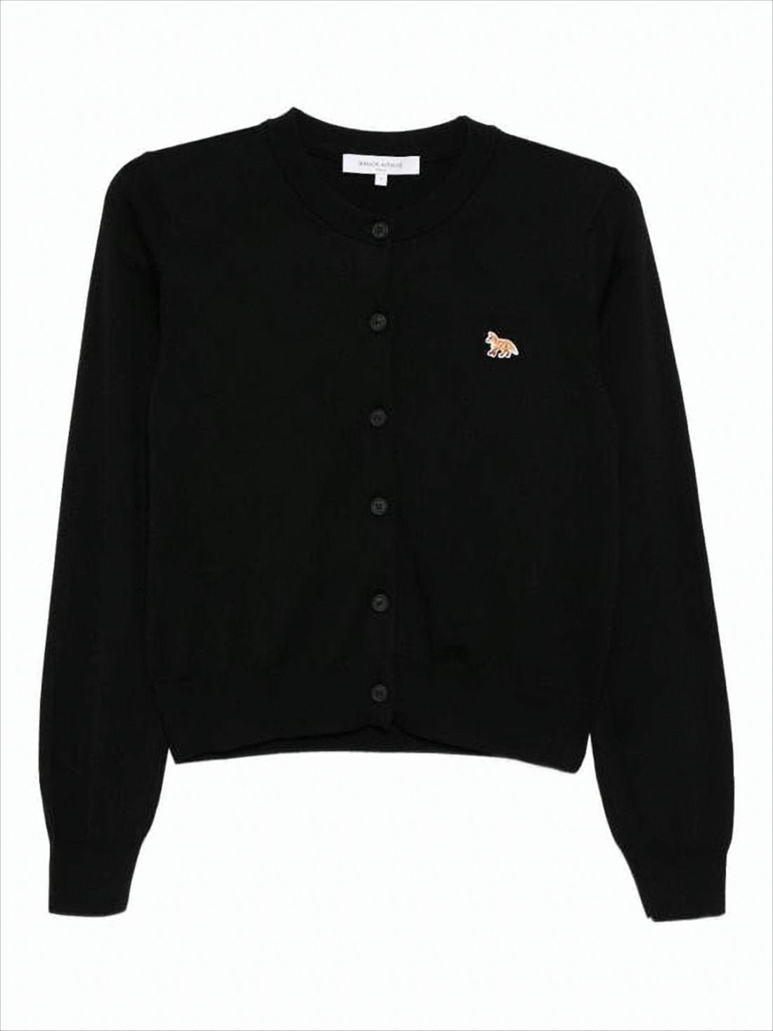 Boxy Black Lambswool Cardigan