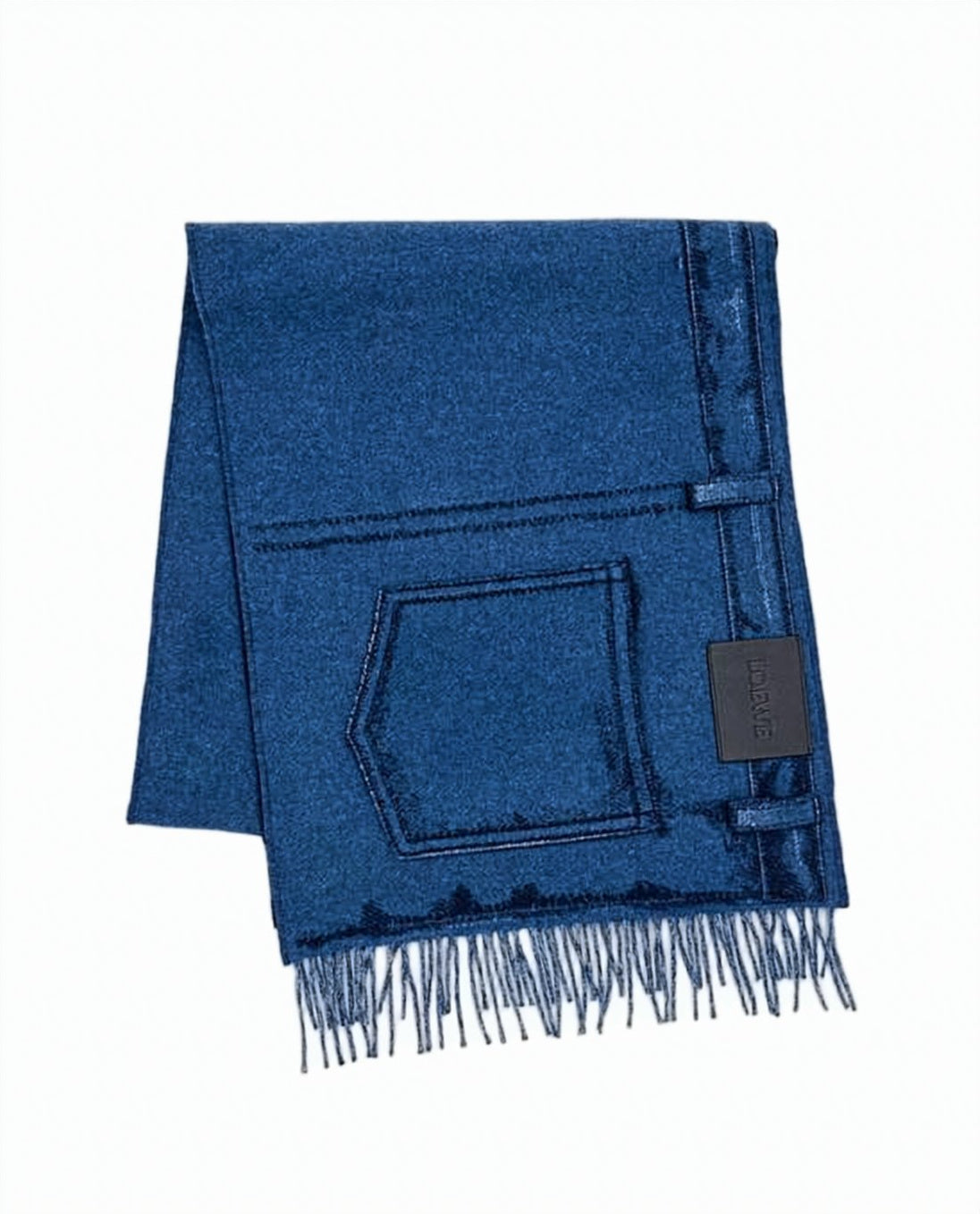 Denim-Texture Wool And Cashmere Scarf