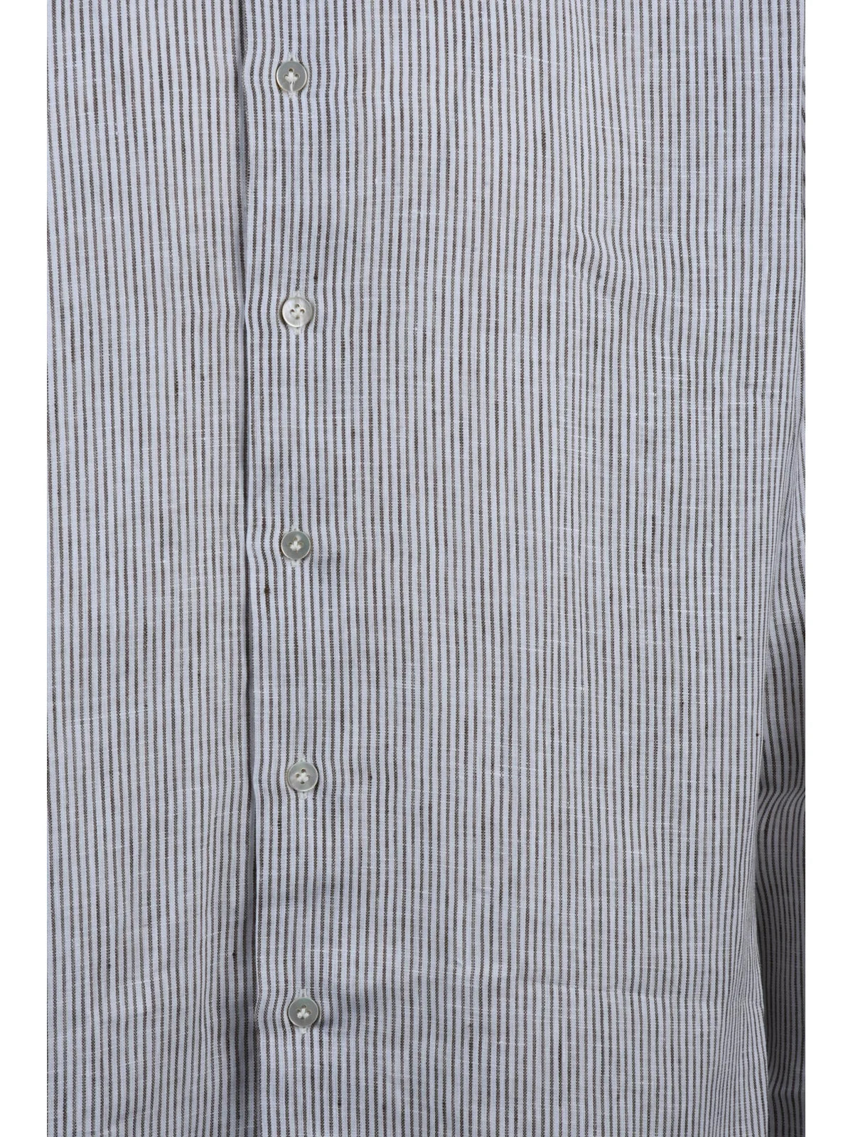 White/Beige Cotton Linen Shirt