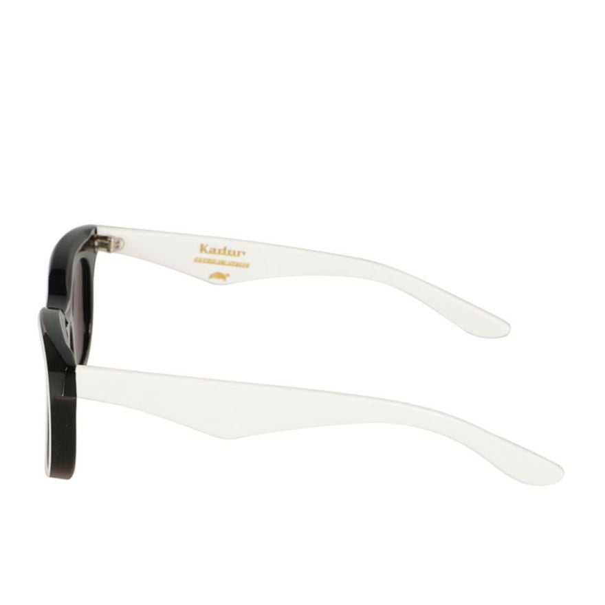 Joya Bold Rectangular Sunglasses with White Temples