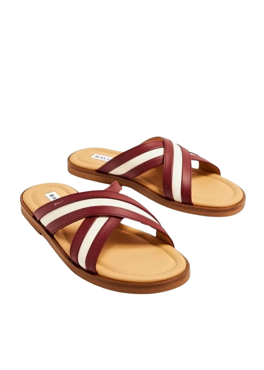 Burgundy Leather Mule with Crisscross Straps