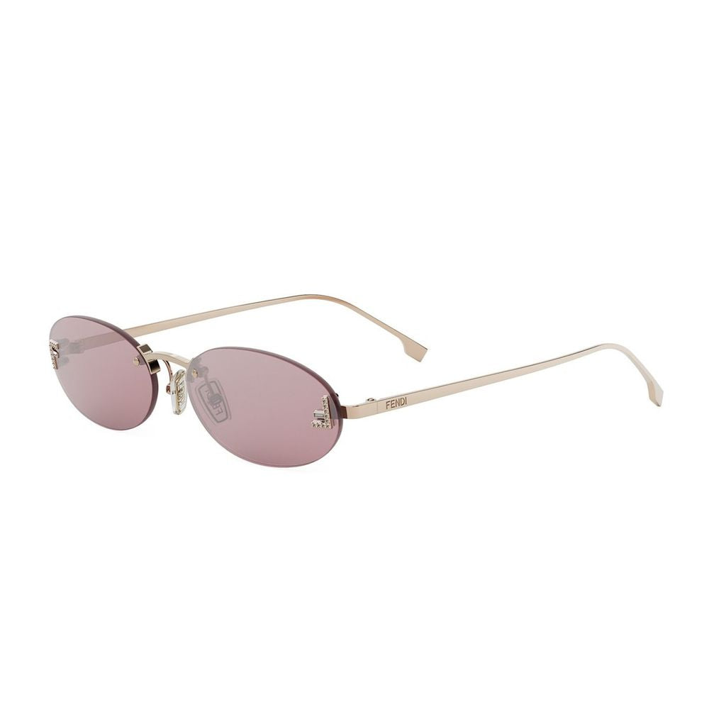 First Crystal 90S Inspired Oval Rimless Sunglasses