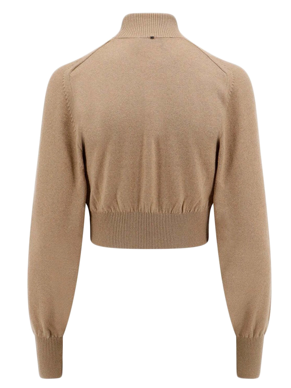 Cropped Turtleneck Sweater with High Neckline