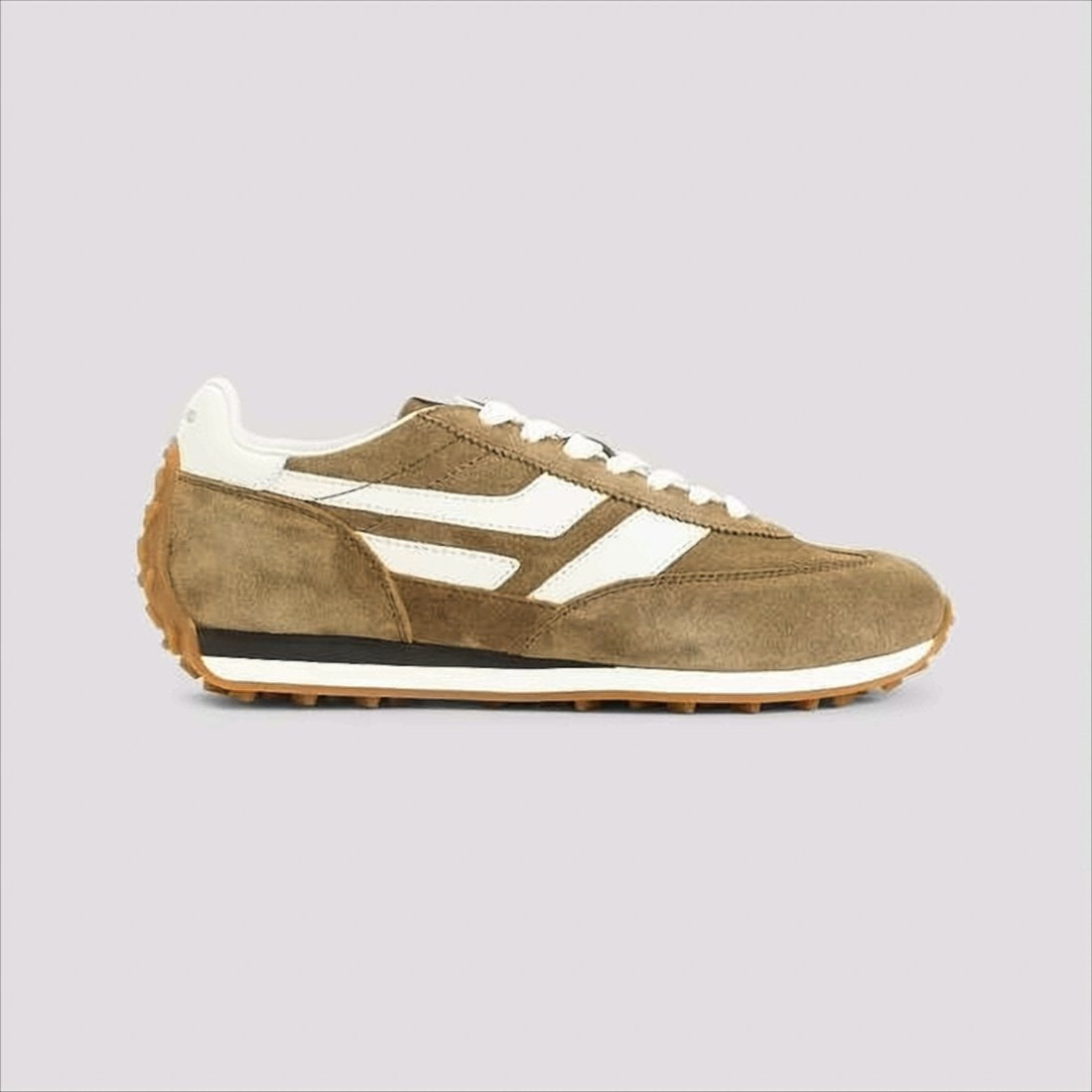 Suede Sneakers with Leather Accents