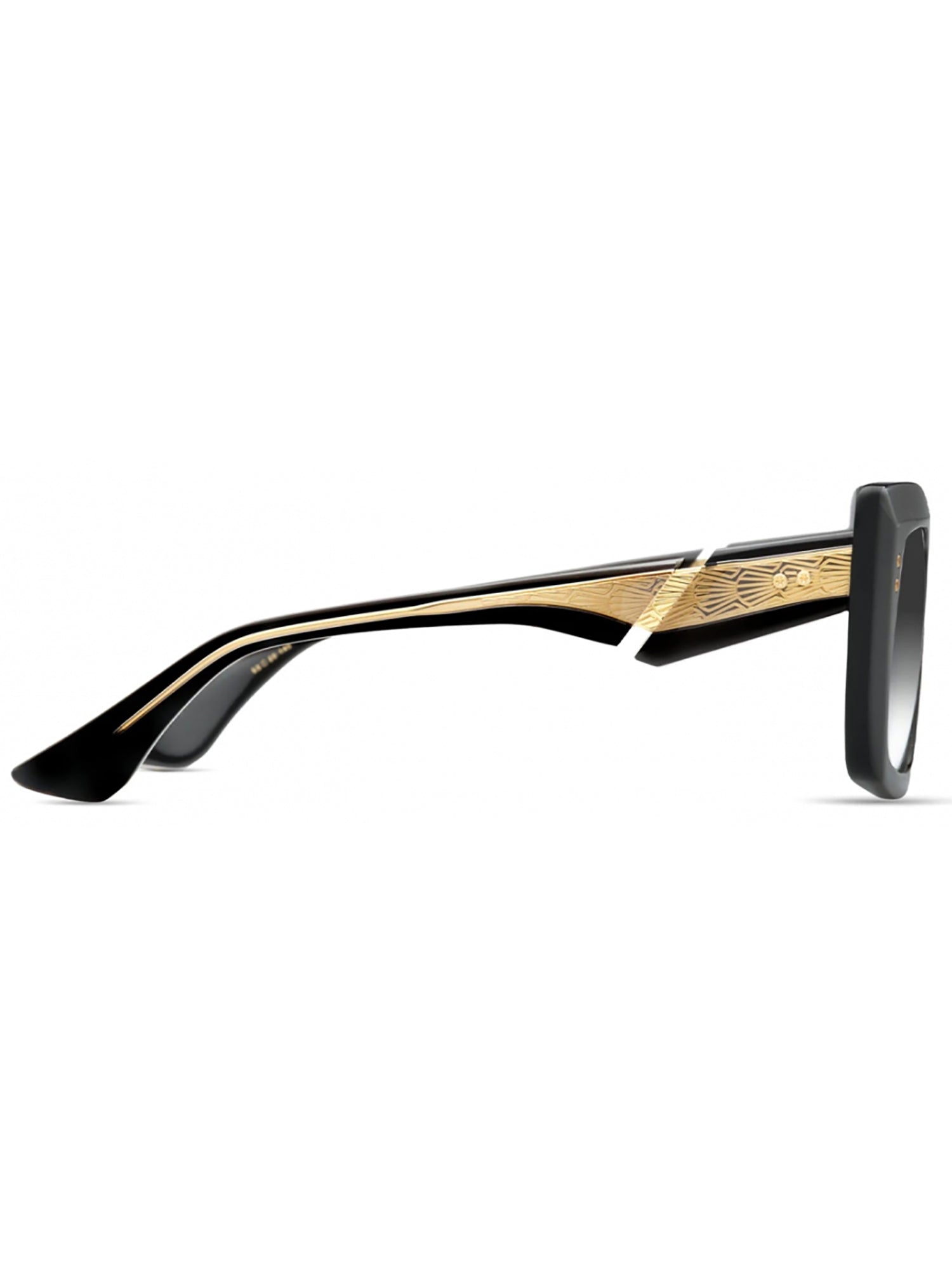 Oversized Black Acetate Sunglasses with Gold Accents