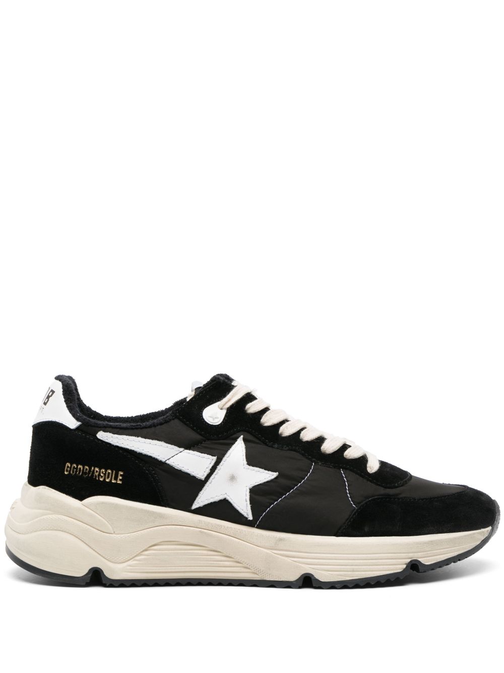 Chunky Black Sneakers with Silk