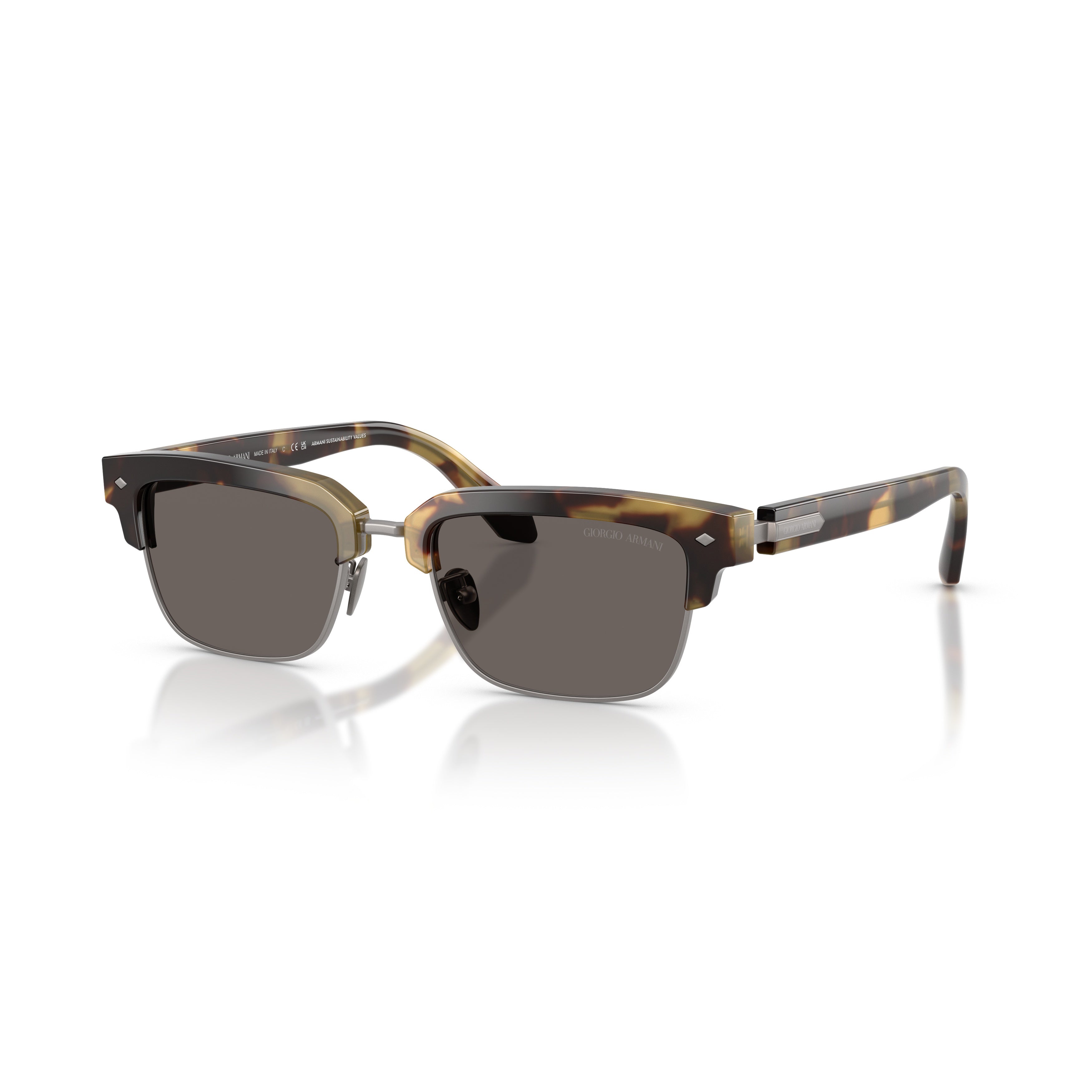 0ar8243 Classic Clubmaster Sunglasses with Tortoiseshell Acetate Frame