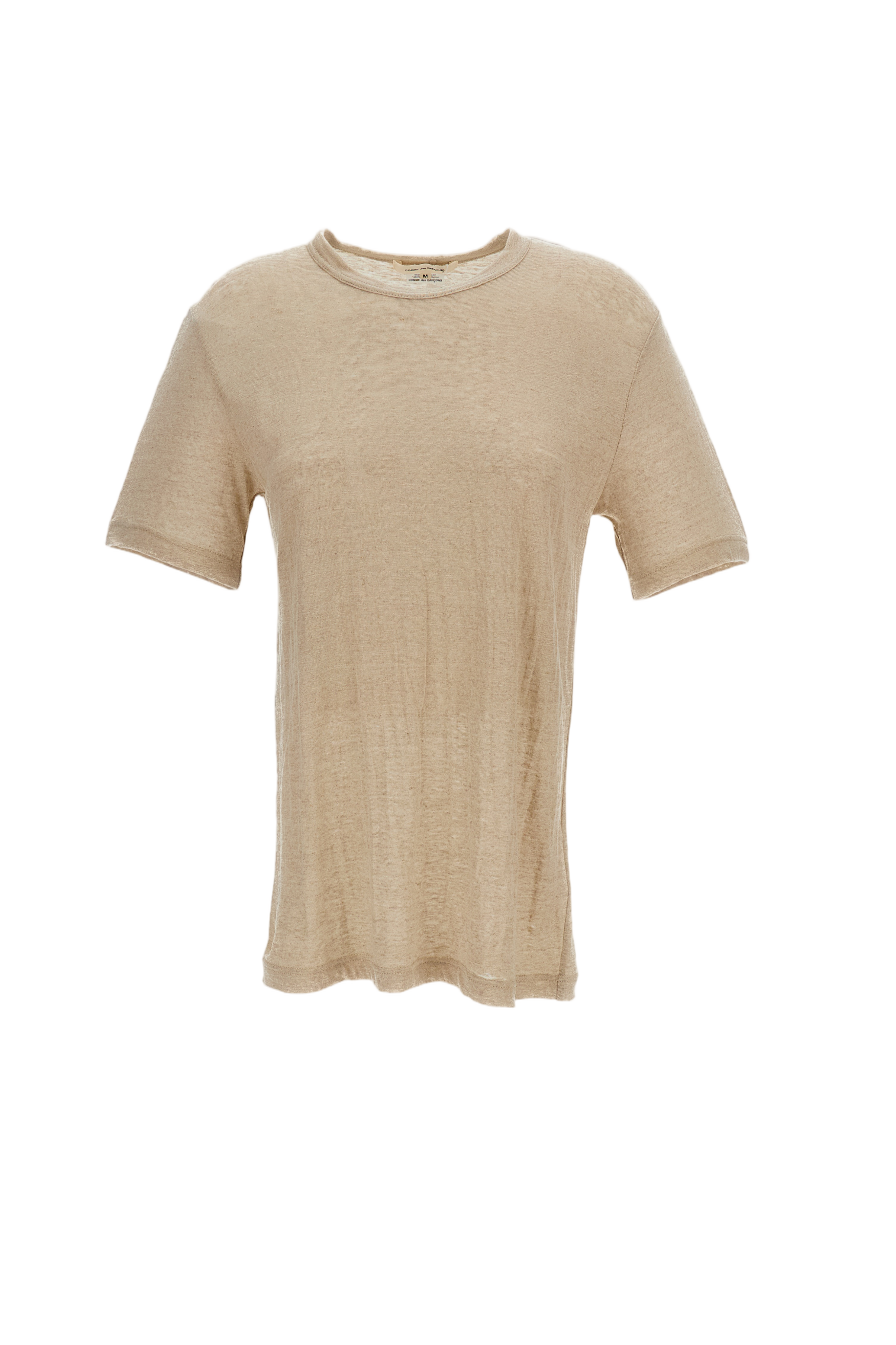 Beige Linen Short-Sleeve T-Shirt