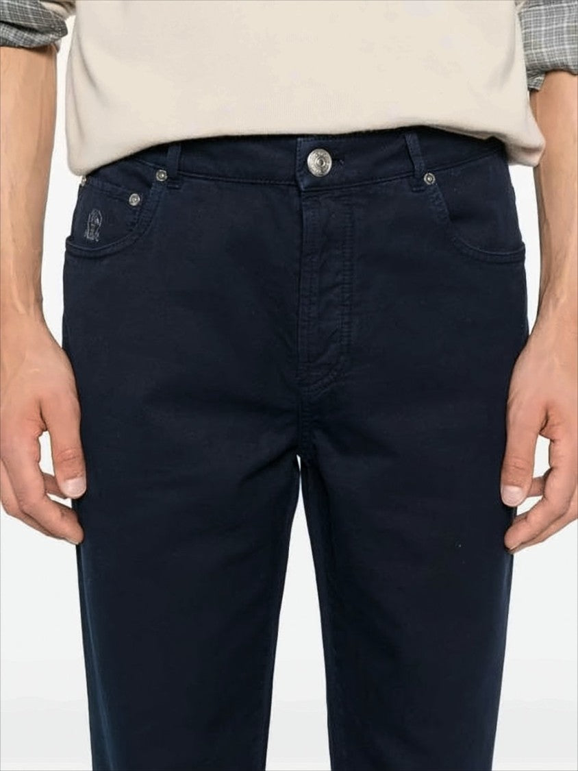 Classic Five-Pocket Straight Pants in Dark Navy