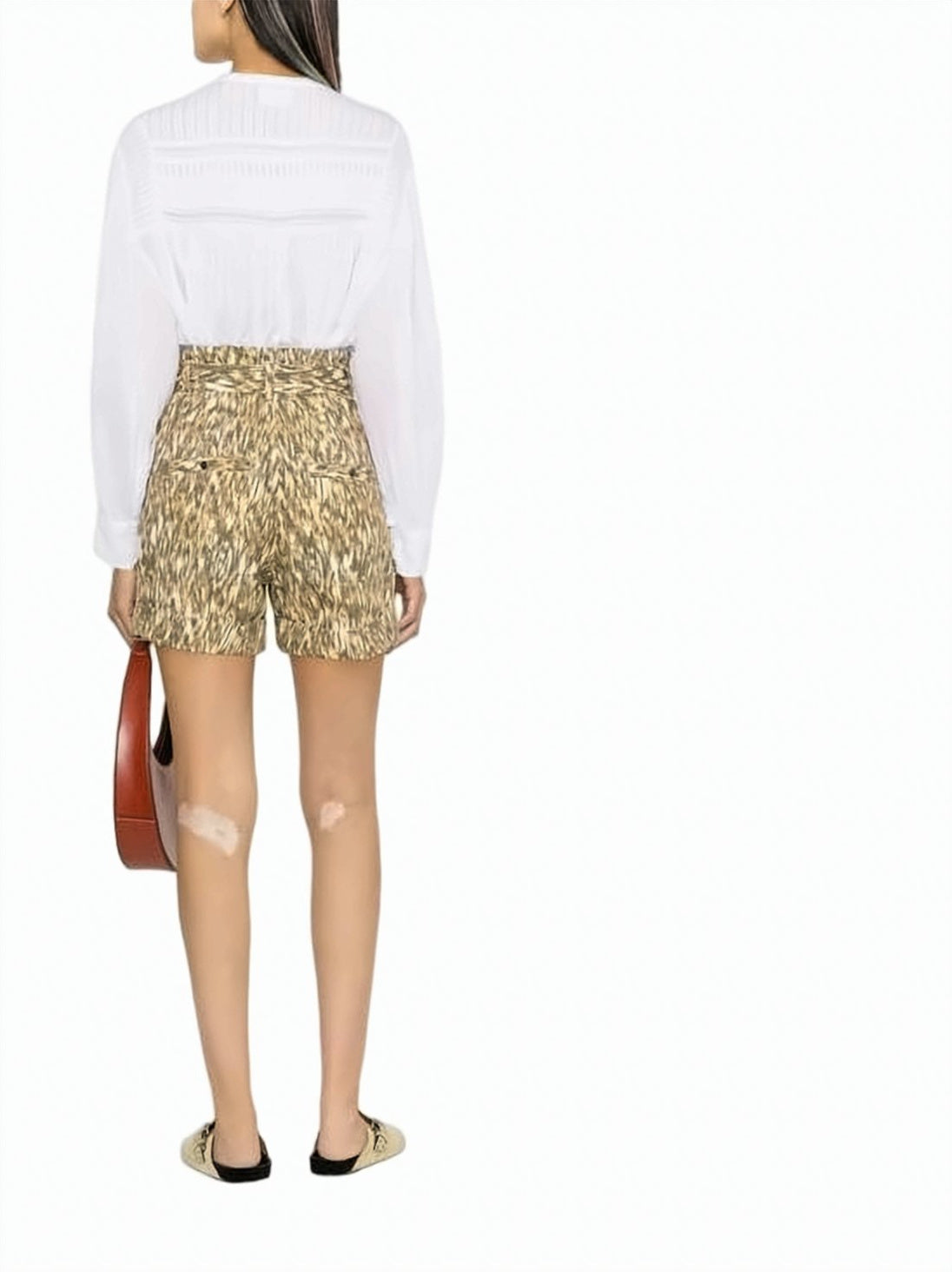 Textured White Oversized Shirt with Flared Cuffs