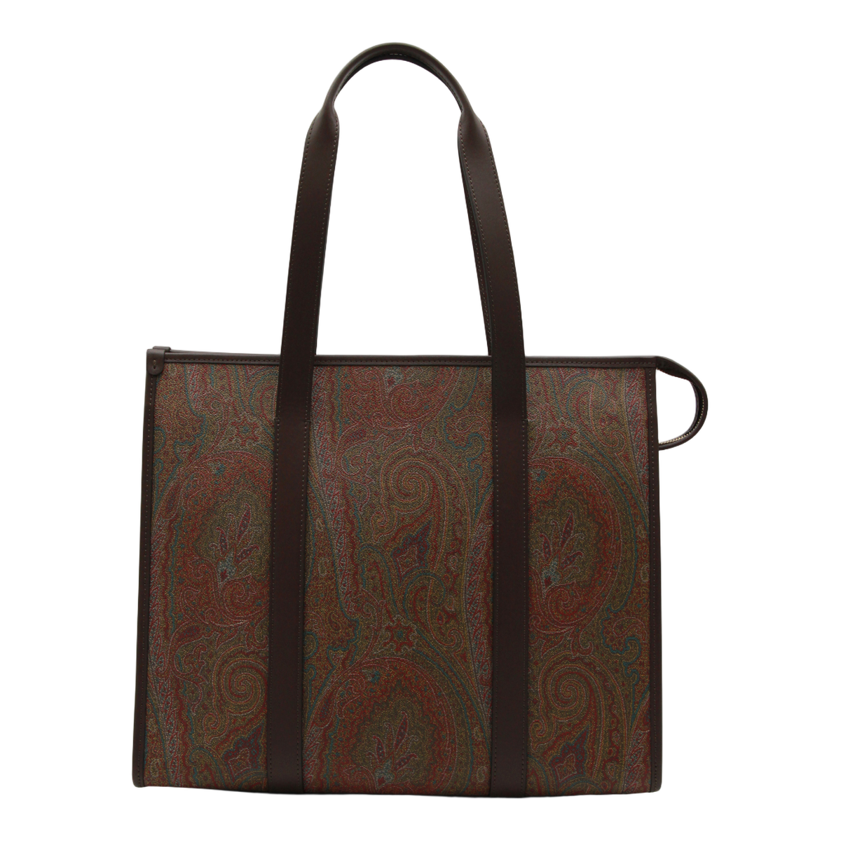 Structured Tote Bag with Classic Paisley Pattern