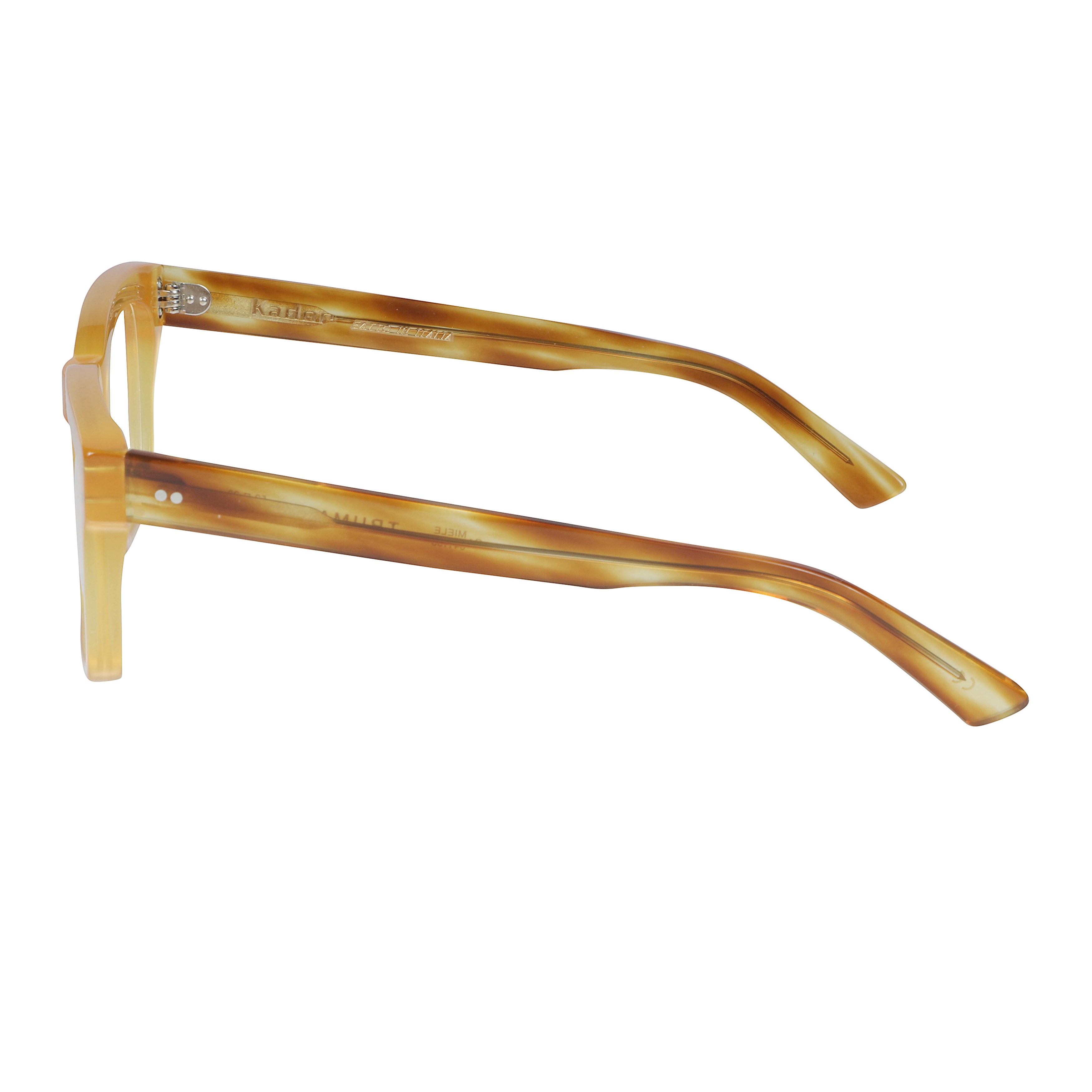 Truman Translucent Amber-Yellow Square Frame Sunglasses with Tortoiseshell Temples