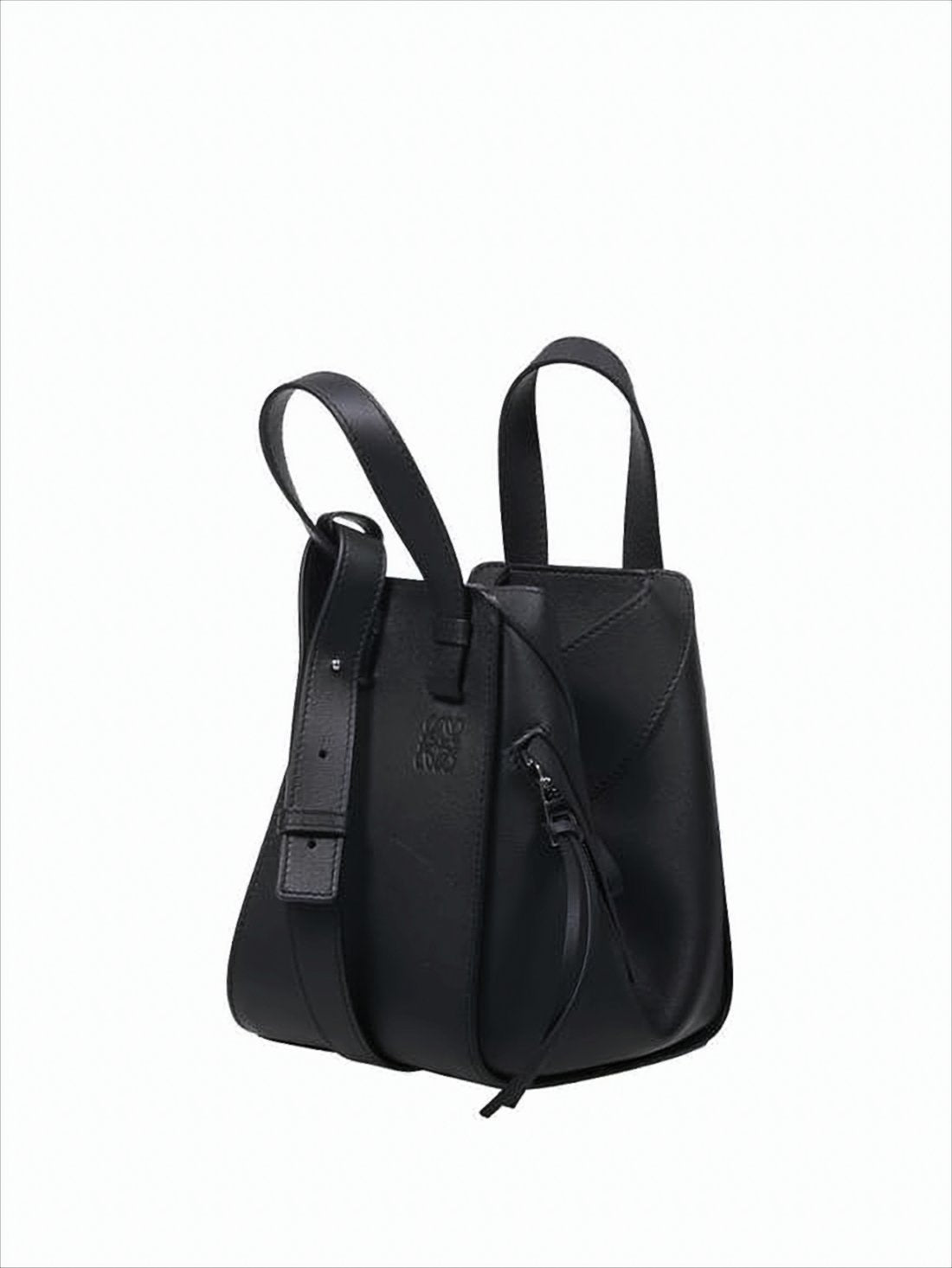 Structured Black Calf Leather Loewe Shoulder Bag