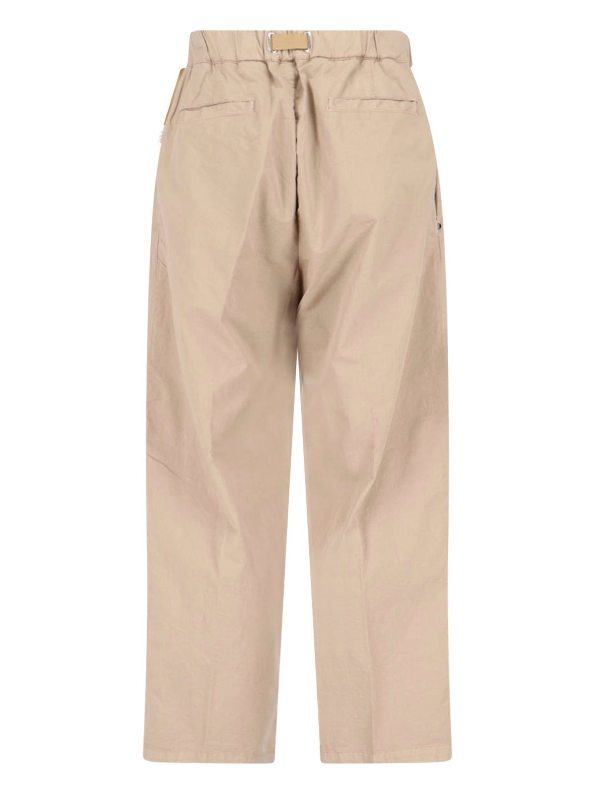 Straight-Leg Pants with Elastic Waistband and Adjustable Belt