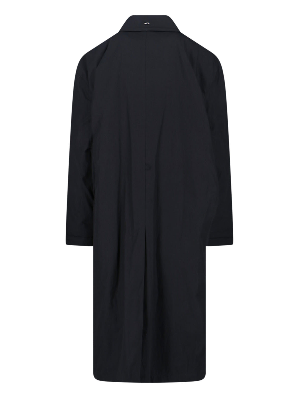 Double-Breasted Black Coat With Round Collar