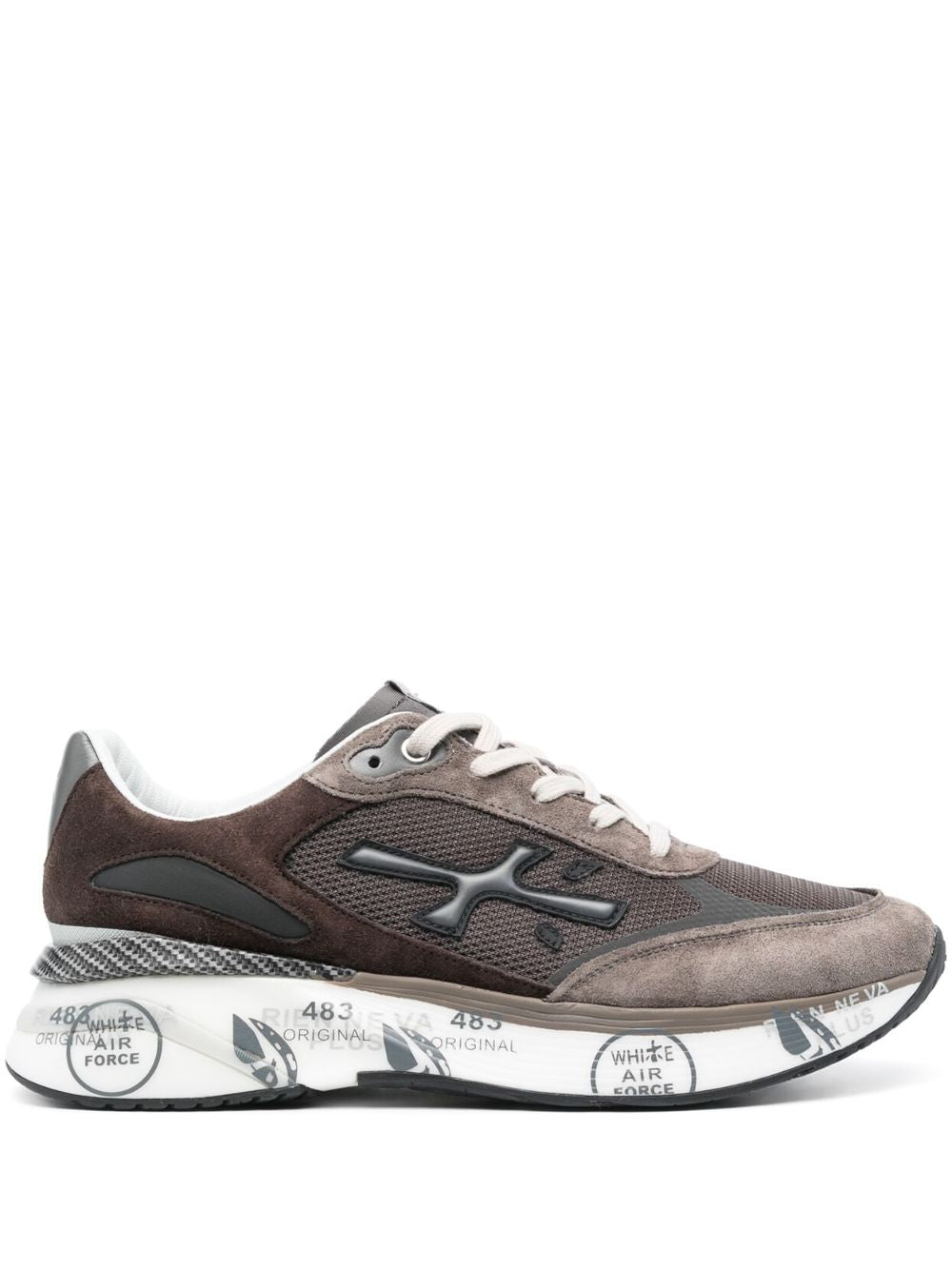 Low-Top Sneakers With Dark Grey Suede