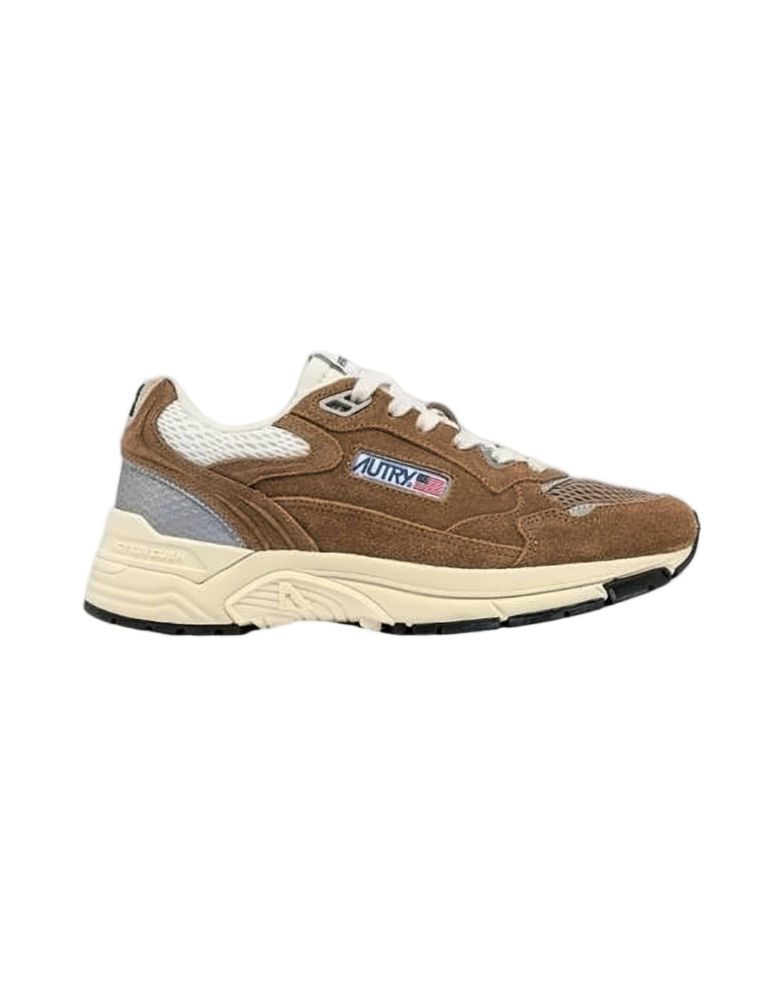 Layered Design Suede and Mesh Sneakers