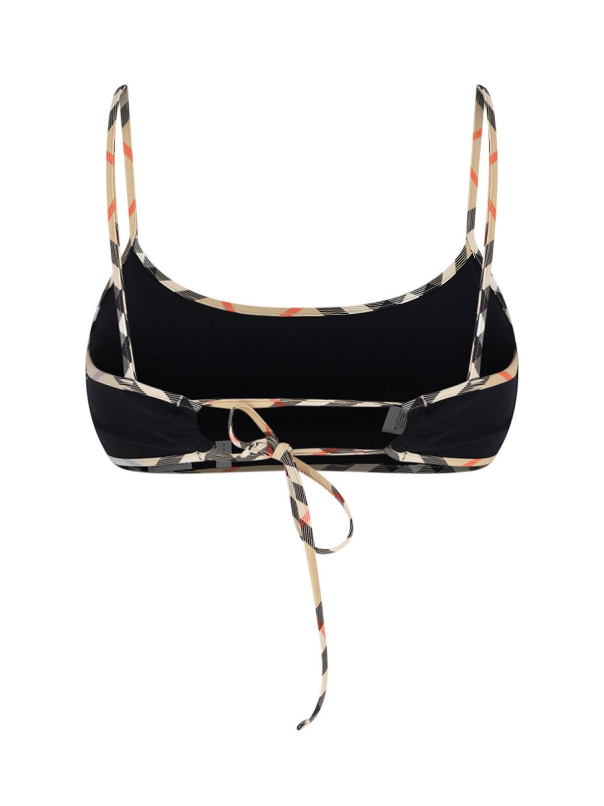 "Check" Swimsuit Top In Black Stretch Fabric