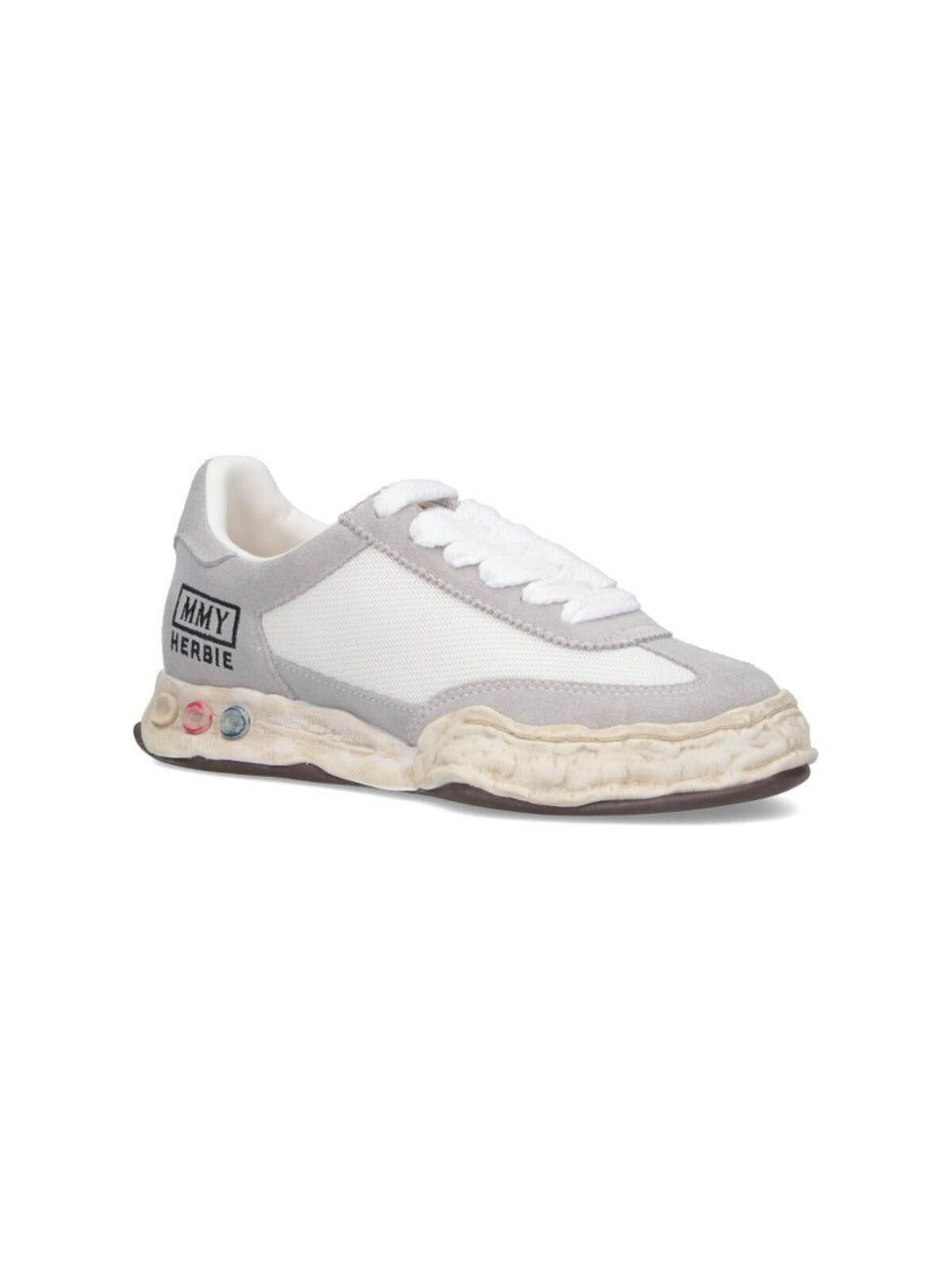 Round Toe Sneakers With Suede And Fabric Blend