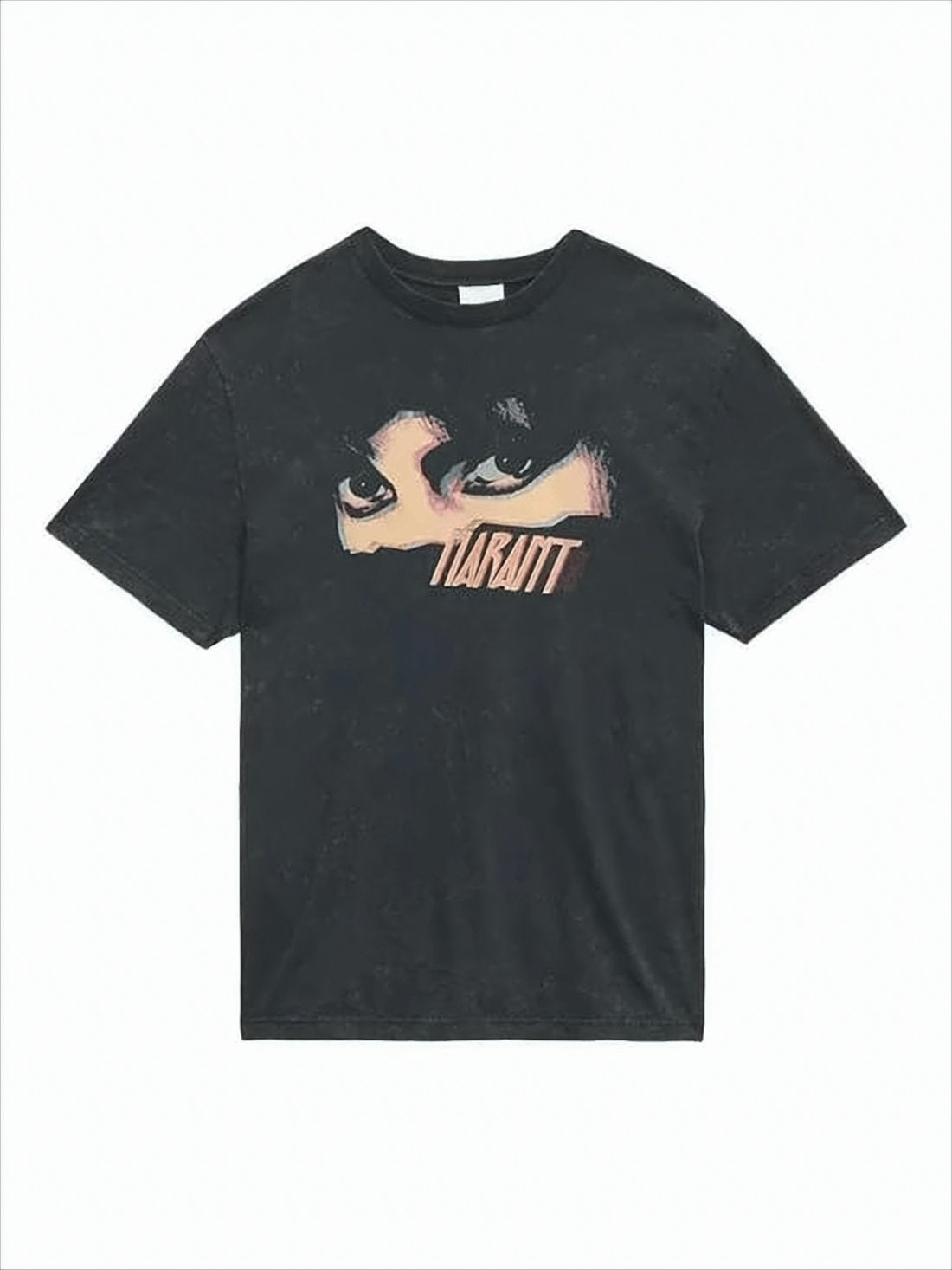 Washed Black Graphic Print Short-Sleeve T-Shirt